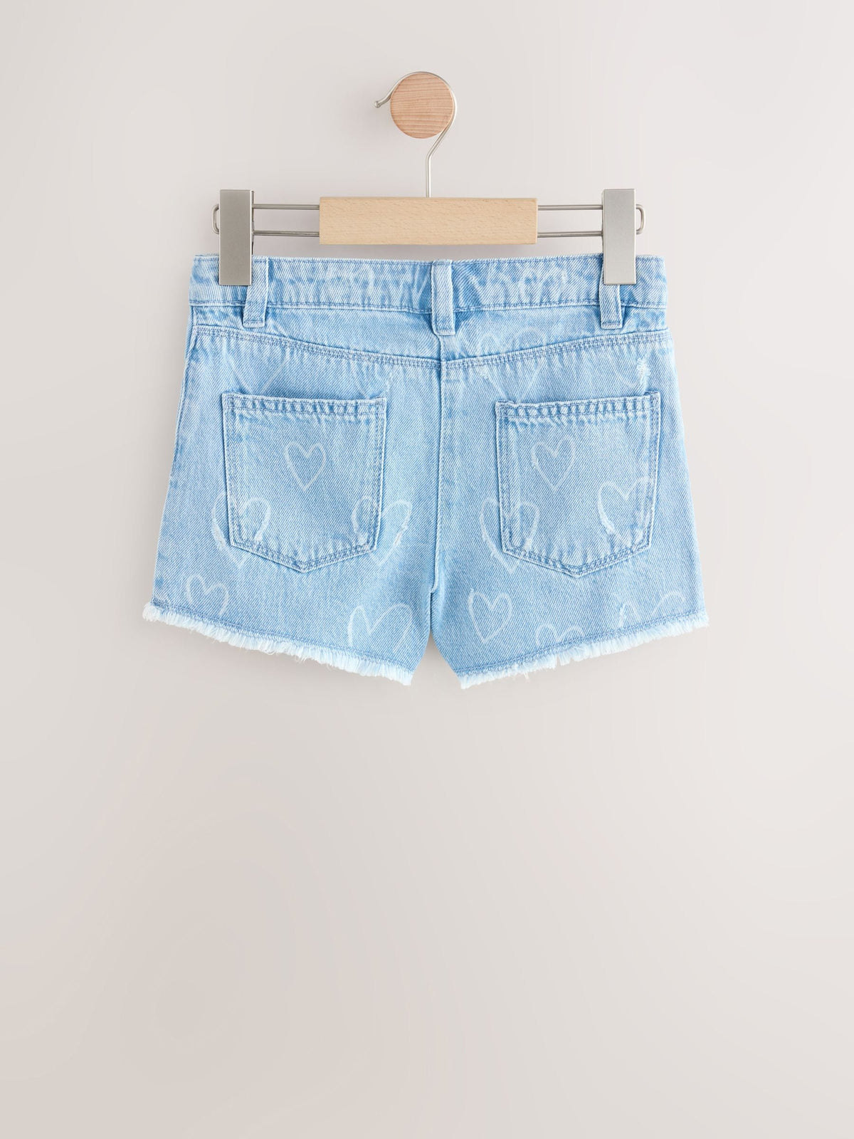 Blue Denim Regular Length Frayed Edge Denim Shorts (3-16yrs)