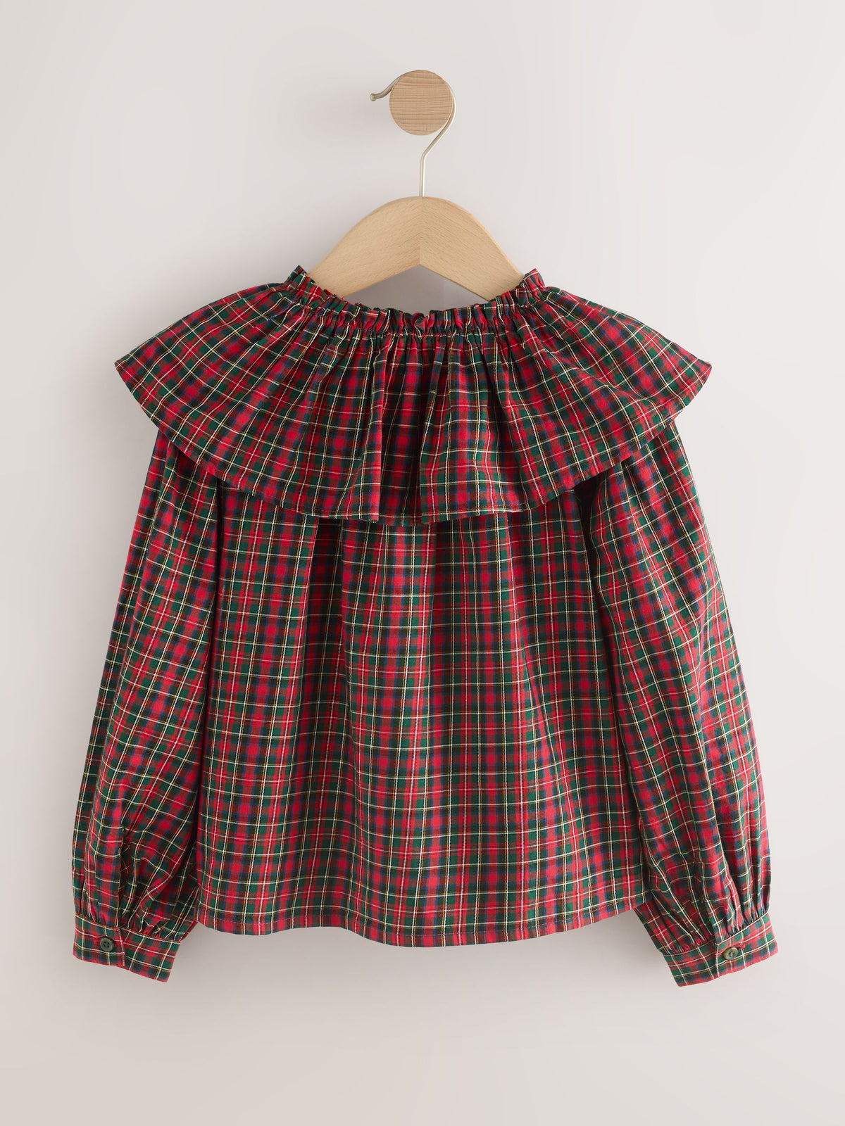 Red Check Ruffle Collar Blouse (3-16yrs)