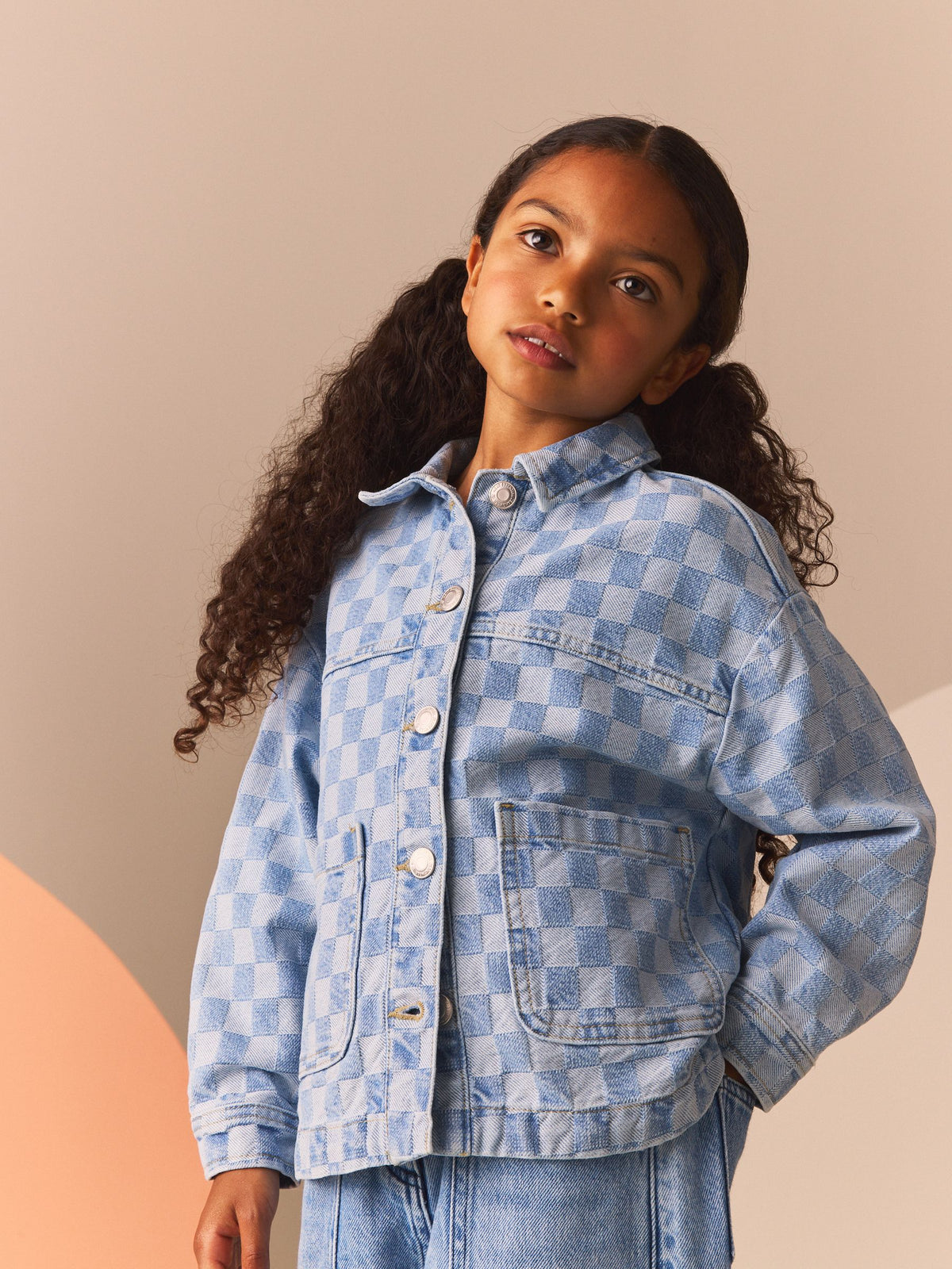 Check Denim Shacket (3-16yrs)