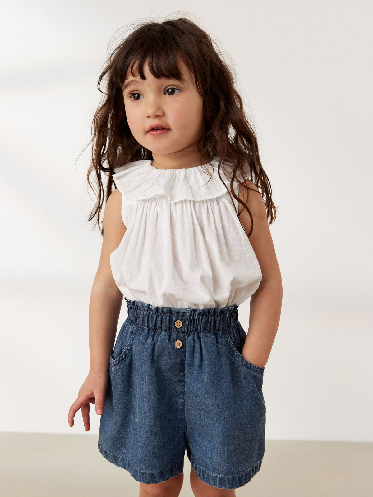 Denim Dark Wash Button Shorts (3mths-7yrs)