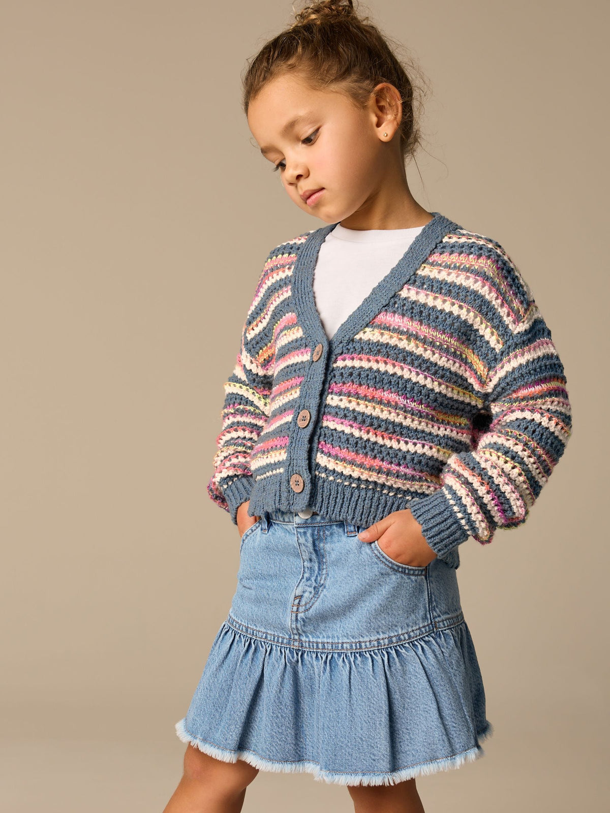 Blue V-Neck Cardigan (3-16yrs)