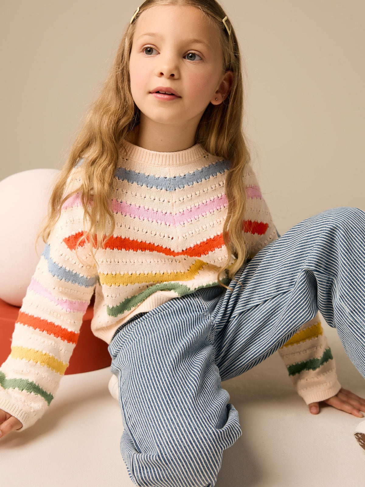Rainbow 100% Cotton Boxy Rainbow Jumper (3-16yrs)