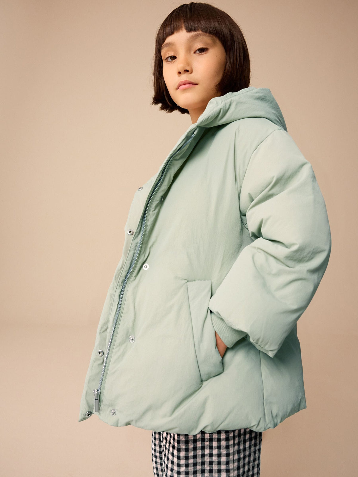 Sage Green Shower Resistant Padded Coat (3-16yrs)