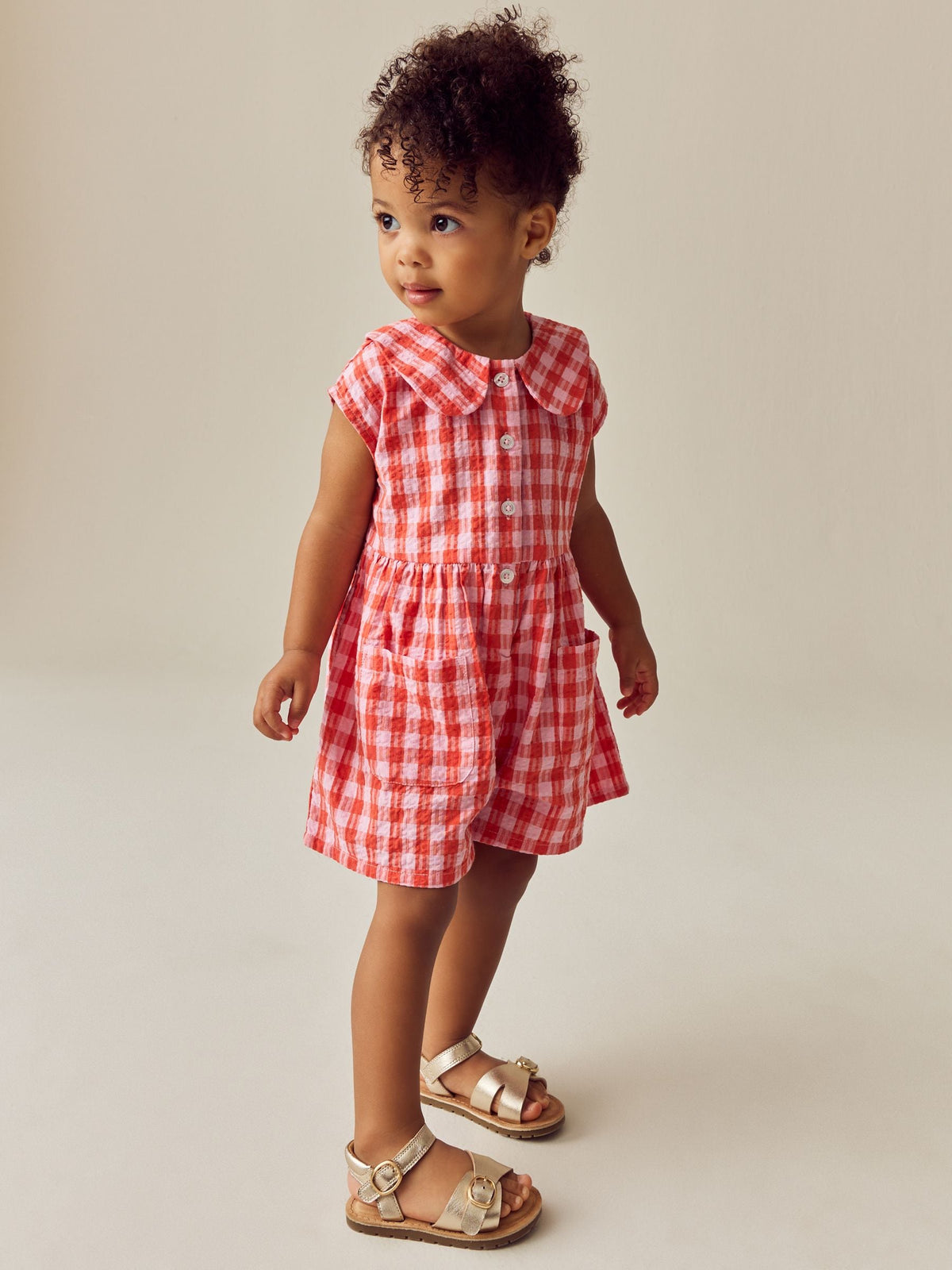 Red Shirt Collar Playsuit (3mths-7yrs)