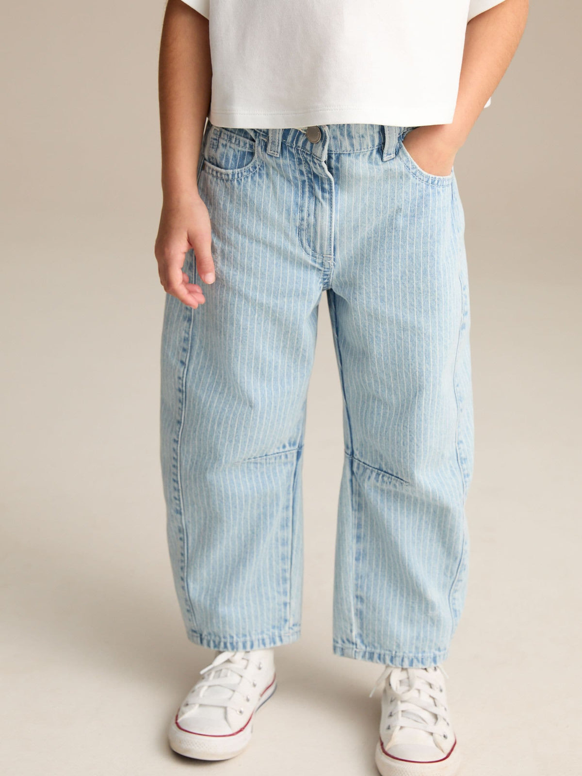 Stripe Volume Barrel Jeans (3-16yrs)