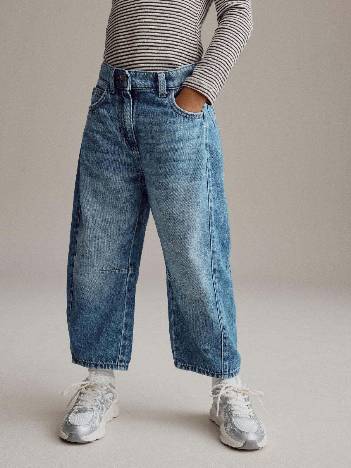 Mid Blue Denim Volume Barrel Jeans (3-16yrs)
