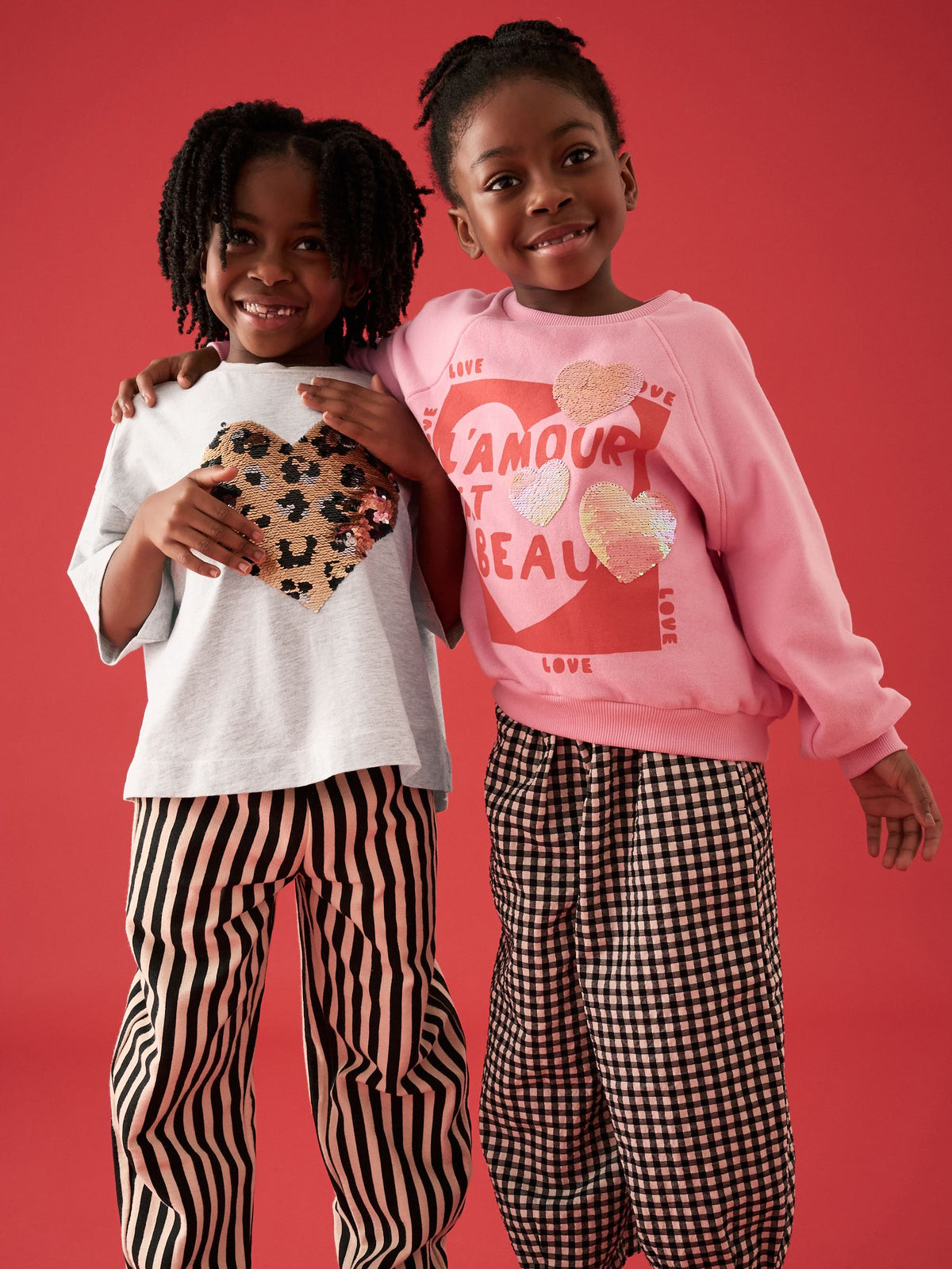 Grey Sequin Heart Print T-Shirt (3-16yrs)