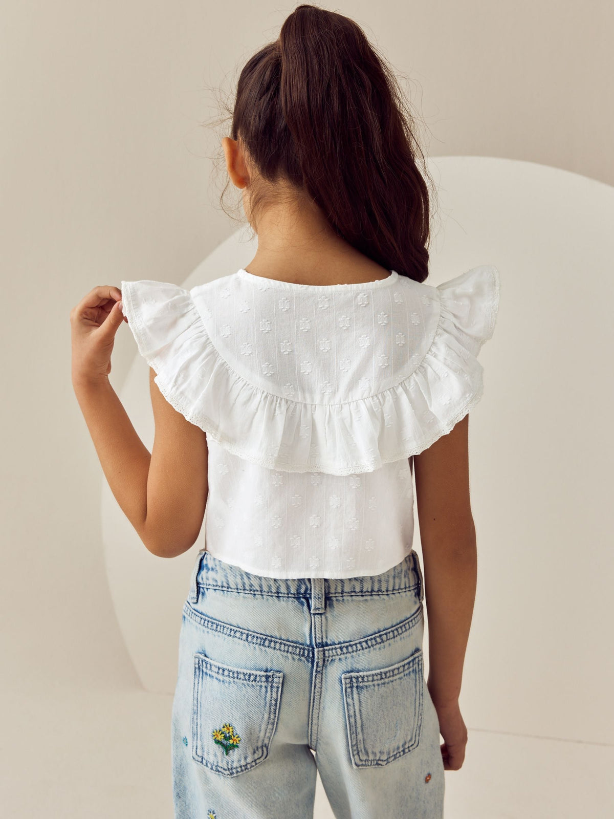 White 100% Cotton Tie Front Blouse (3-16yrs)