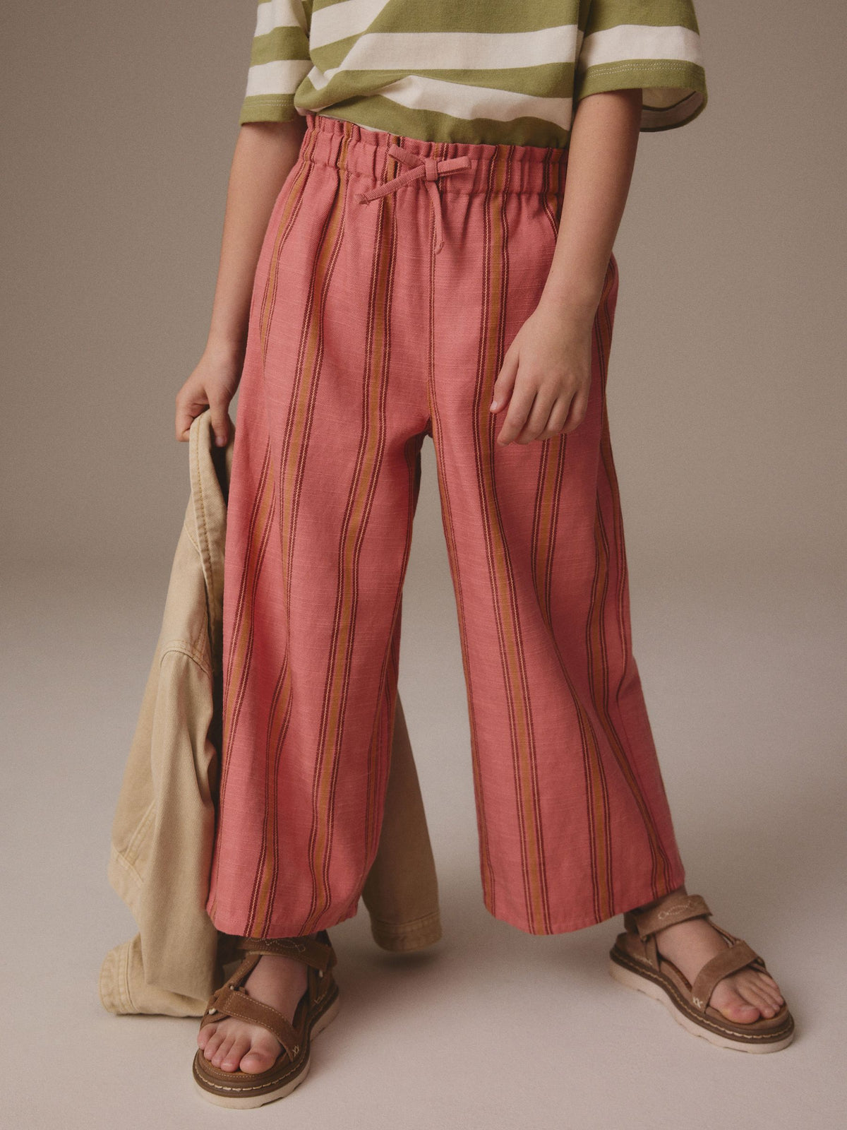Pink Stripe Wide Leg Trousers (3-16yrs)