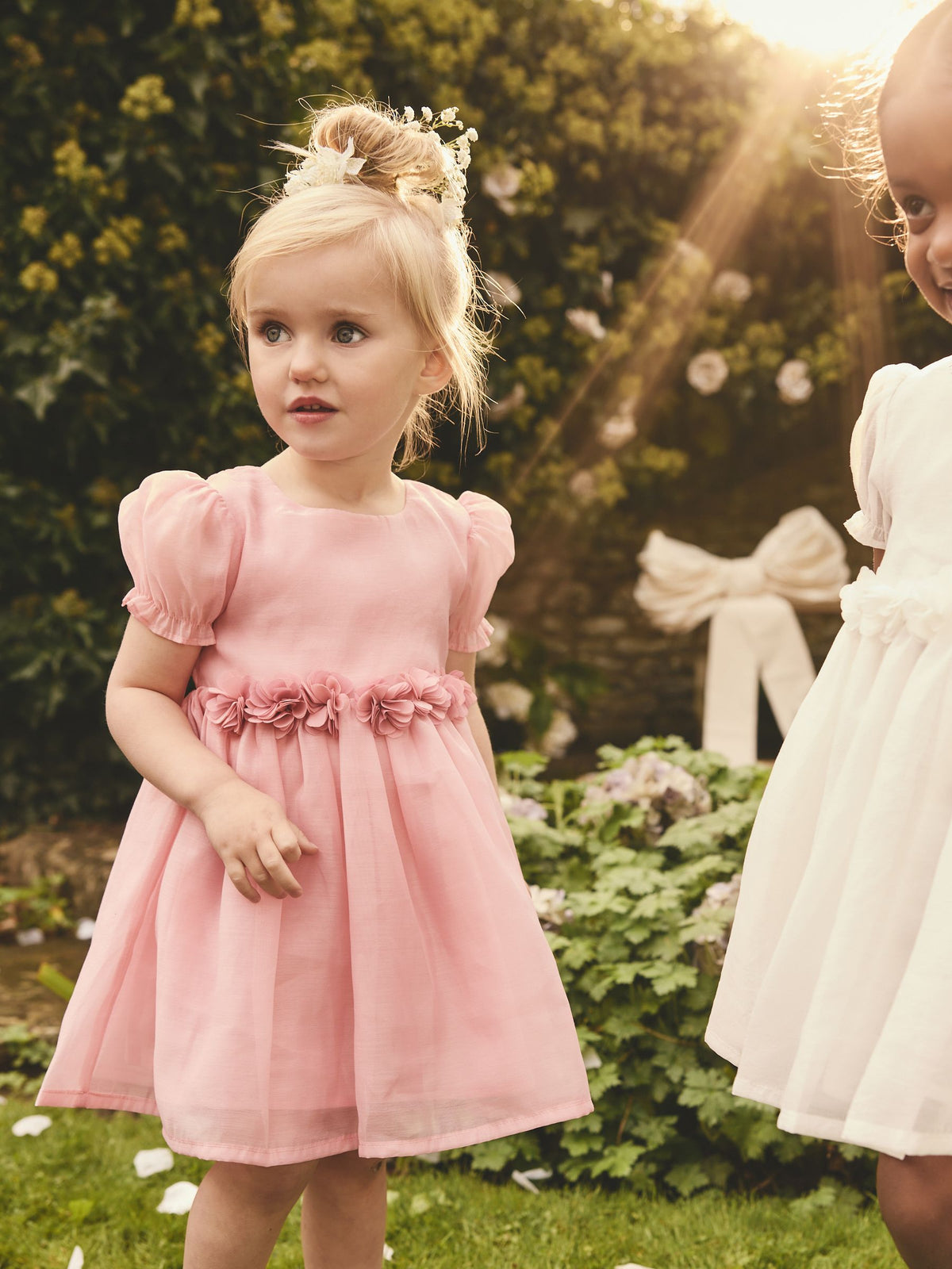 Pink Flower Print Corsage Dress (3mths-8yrs)