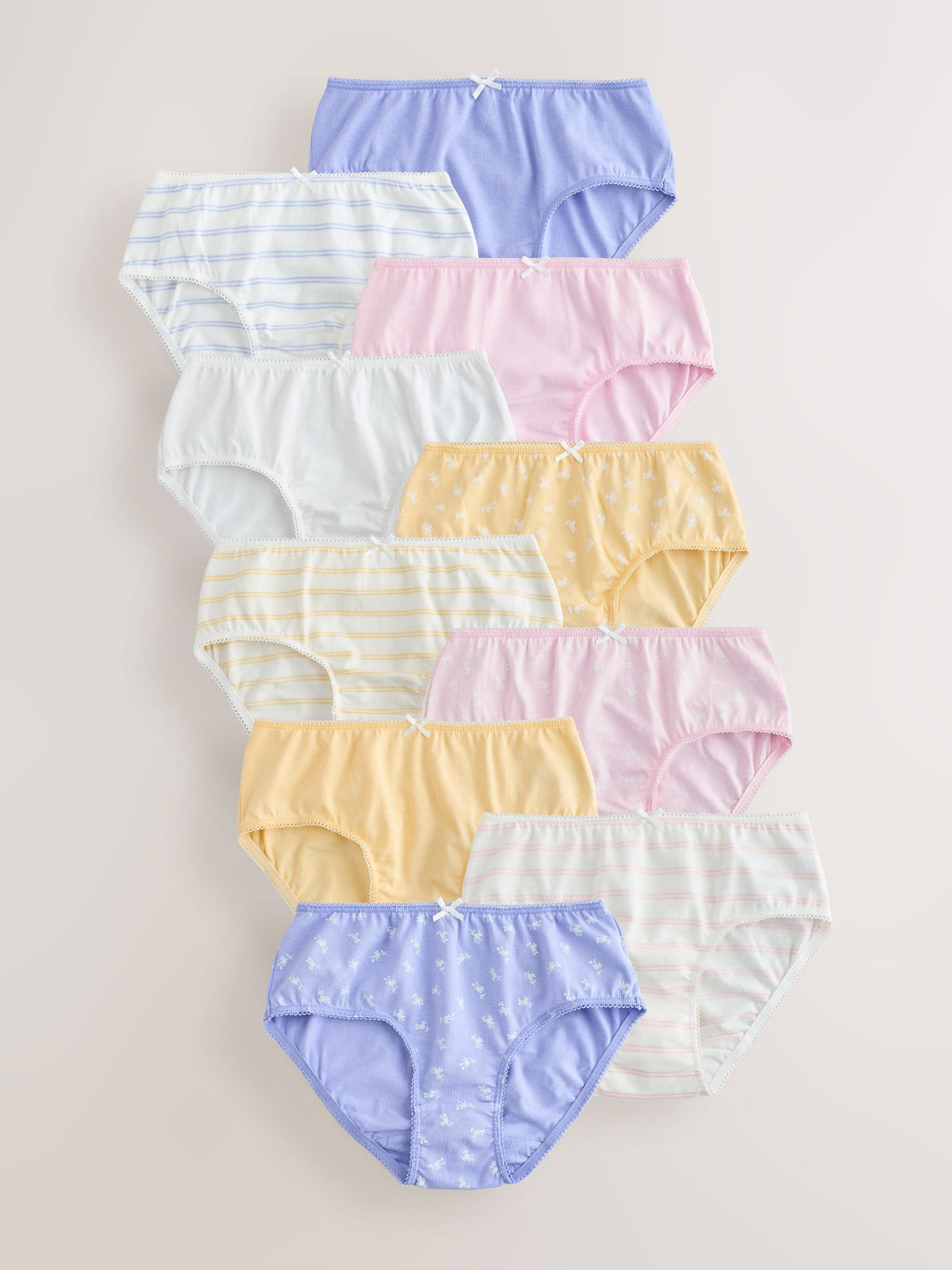 Pink/White Briefs 10 Pack (1.5-16yrs)