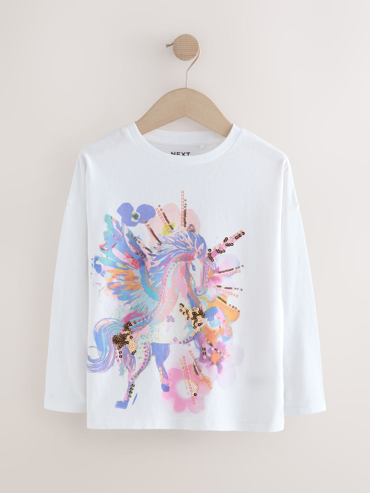 Pink/Blue Unicorn Long Sleeve Tops 4 Pack (3-16yrs)