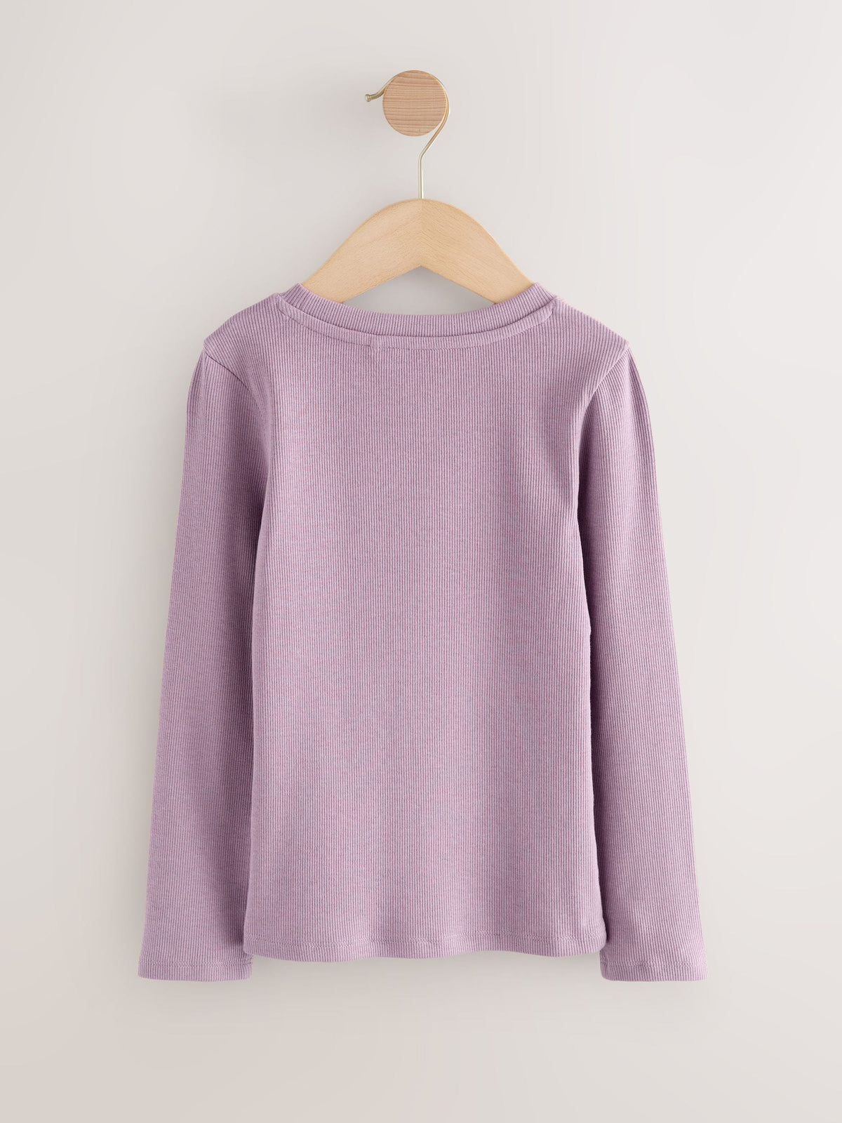 Lilac Purple Long Sleeve Ribbed Top (3-16yrs)