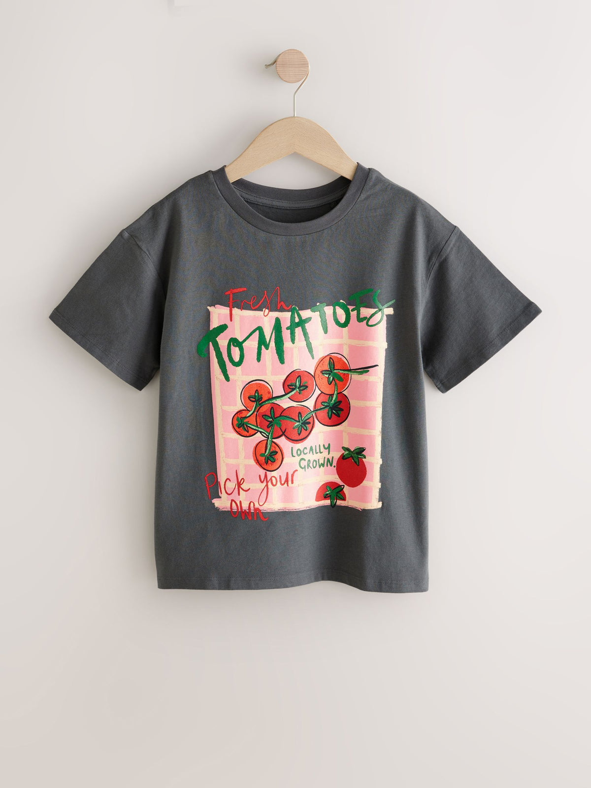 Dark Grey Oversized Graphic Print T-Shirt (5-16yrs)