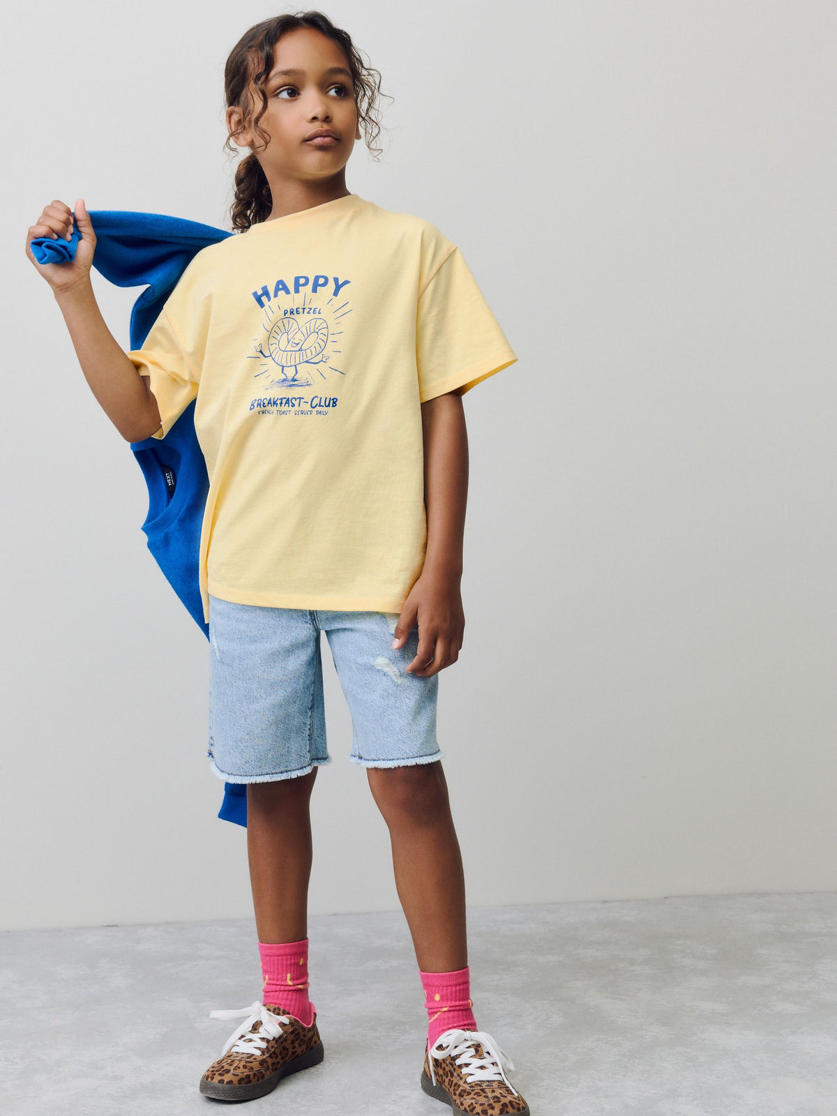 Yellow Pretzel Oversized Graphic Print T-Shirt (3-16yrs)