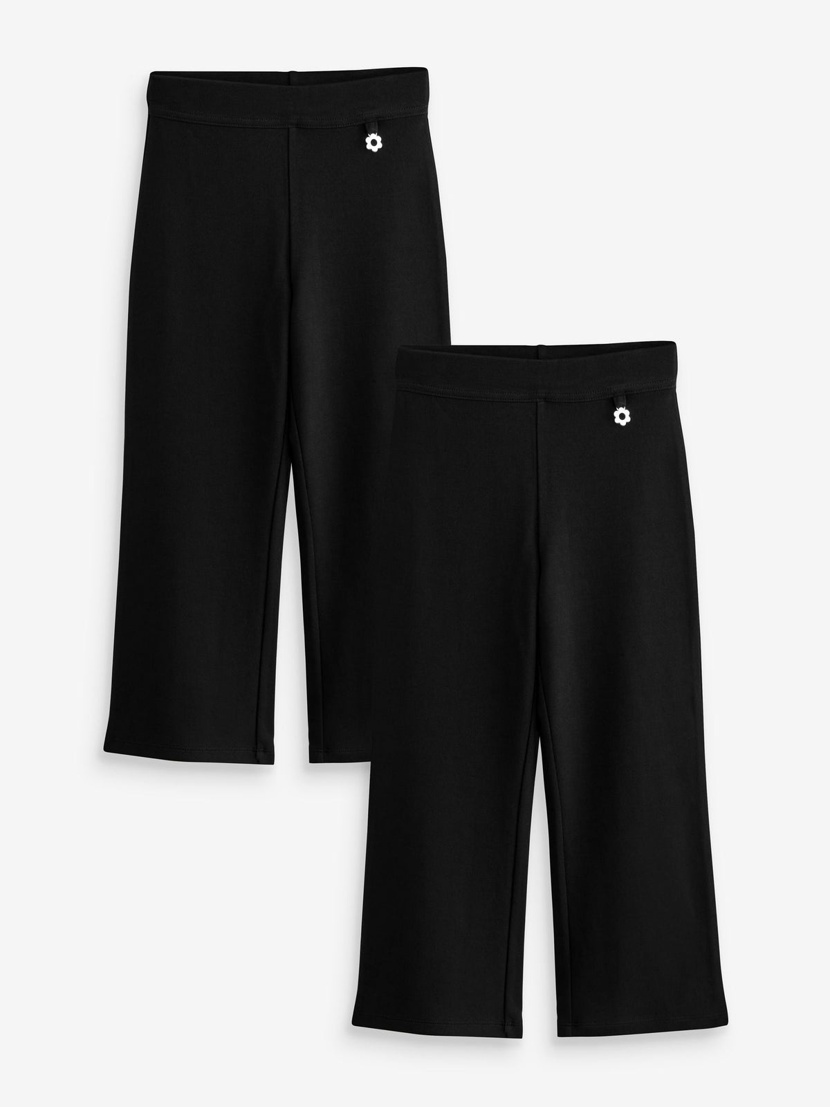 Black 2 Pack Pull-On Cotton Rich Stretch Boot Cut School Trousers (3-17yrs)