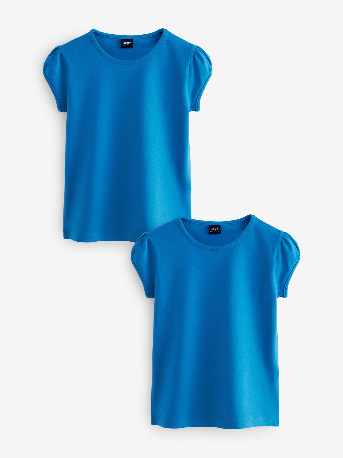 Blue 2 Pack Puff Sleeve T-Shirts (3-16yrs)