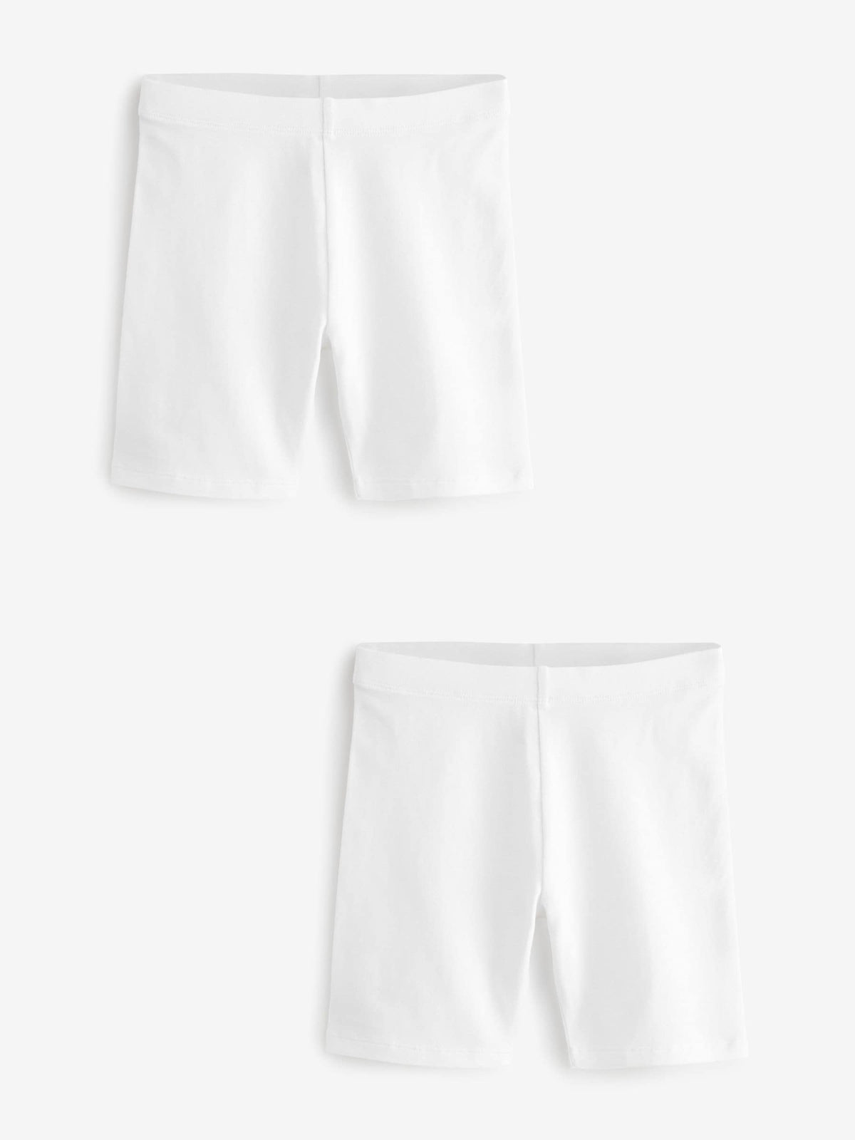 White Longer Length 2 Pack Regular Length Cotton Rich Stretch Cycle Shorts (3-16yrs)