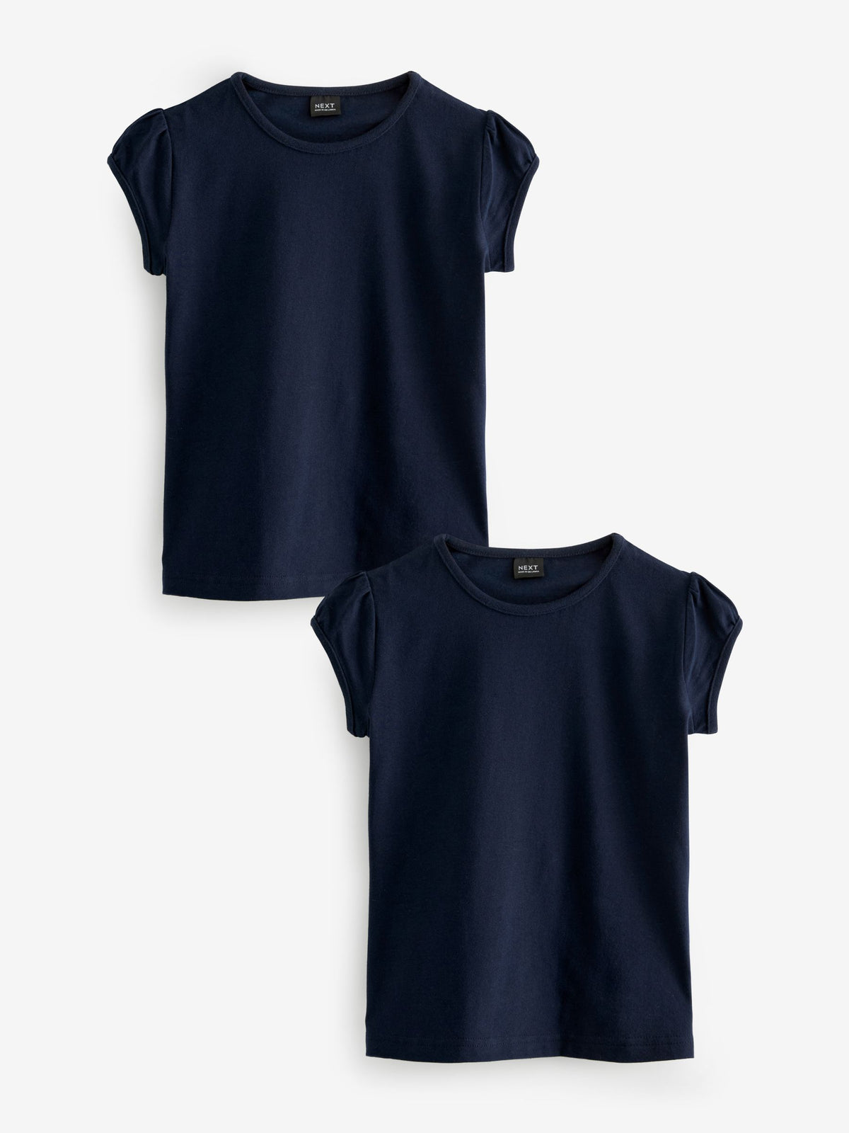 Navy Blue 2 Pack Puff Sleeve T-Shirts (3-16yrs)