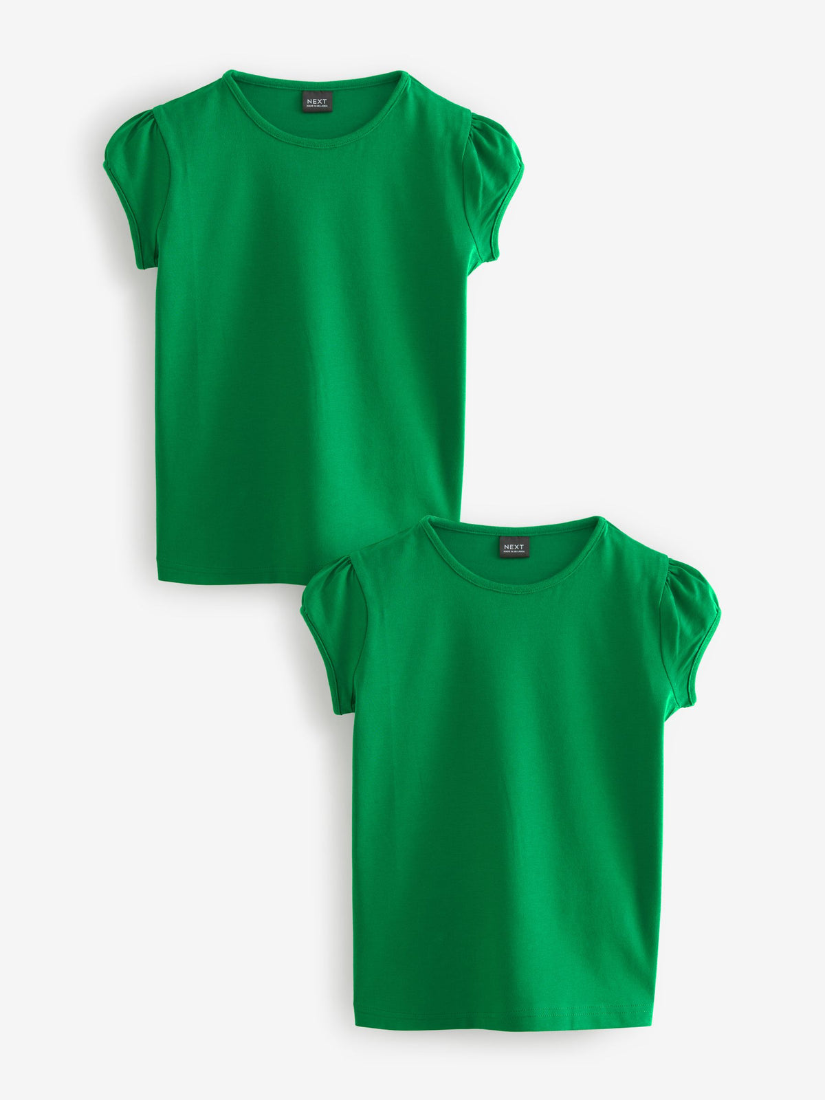 Green 2 Pack Puff Sleeve T-Shirts (3-16yrs)