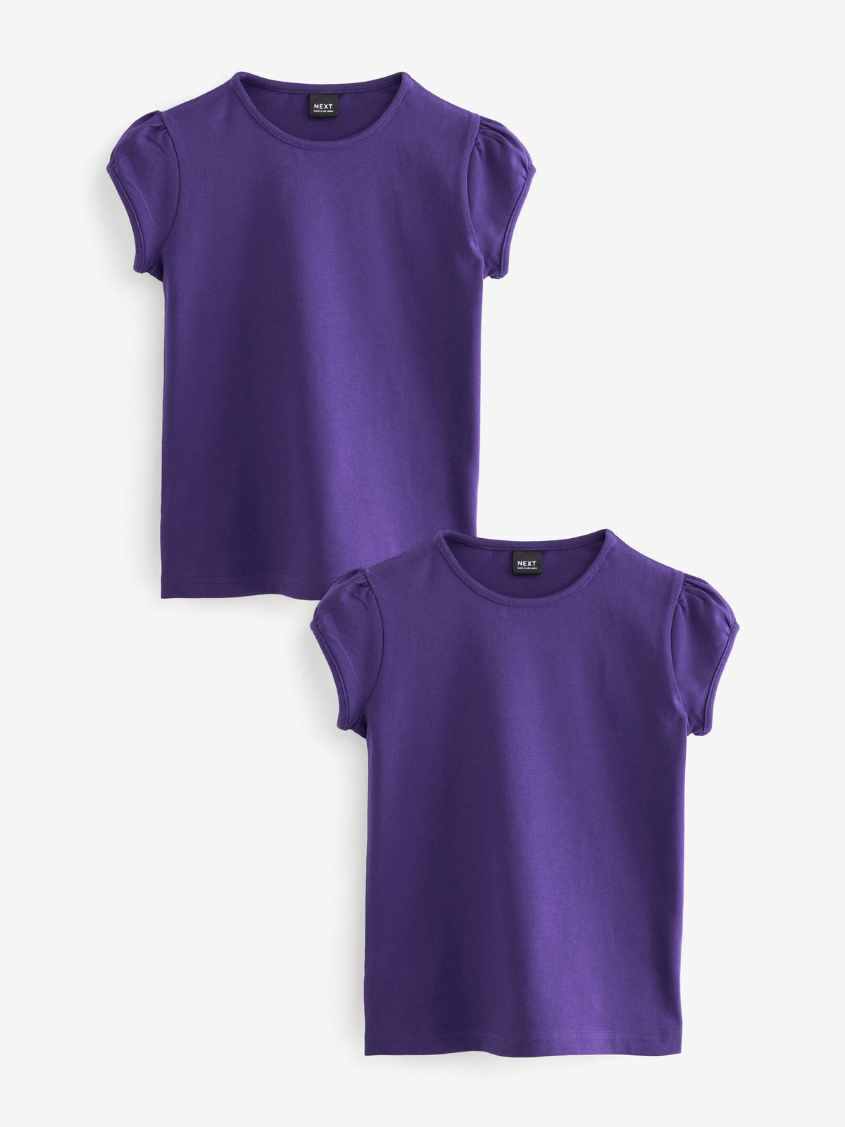 Purple 2 Pack Puff Sleeve T-Shirts (3-16yrs)