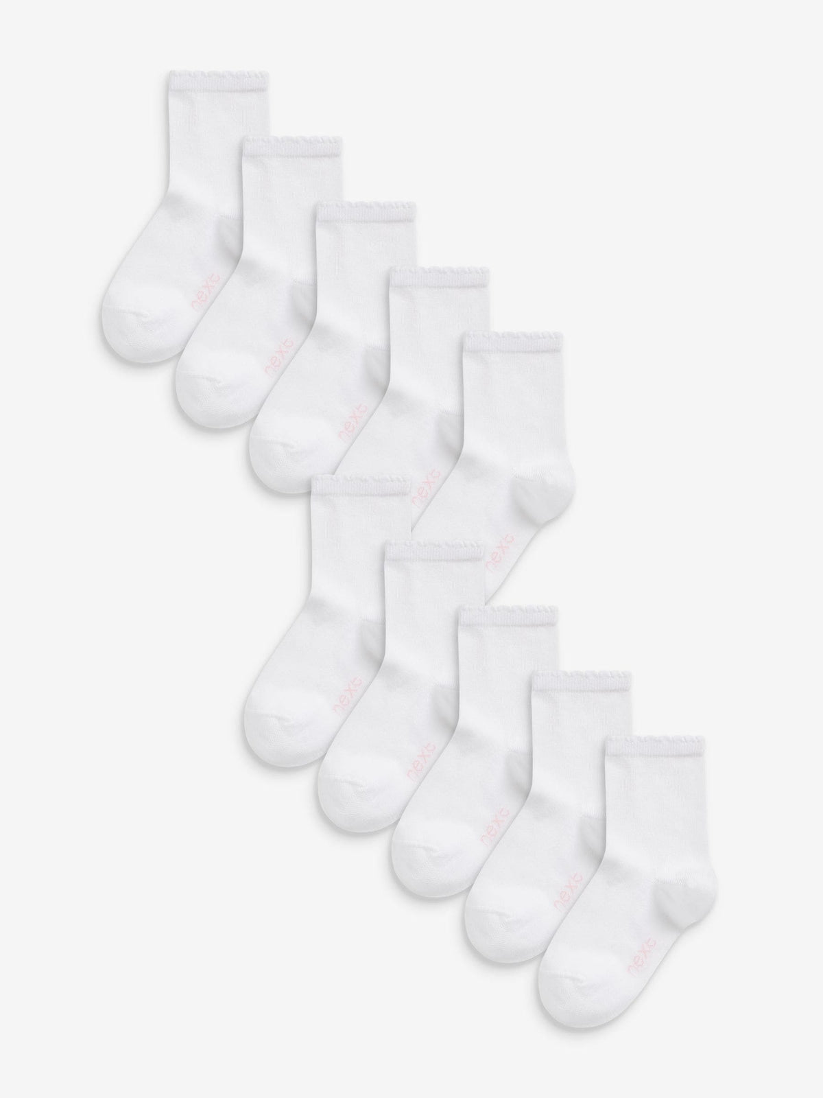 White 10 Pack Cotton Rich School Ankle Socks