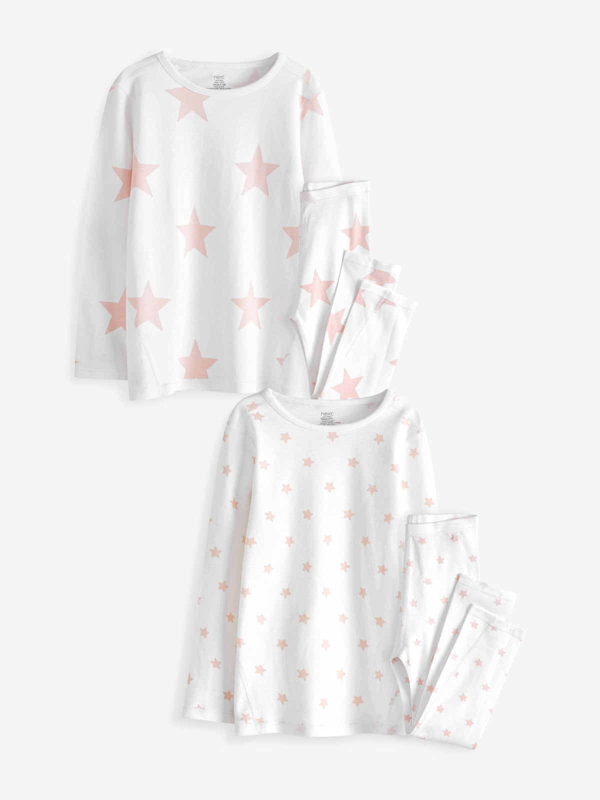Pink/White Star 2 Pack Kind To Skin Pyjamas Set (12mths-12yrs)