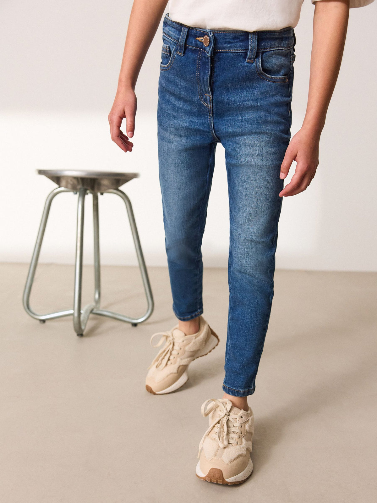 Mid Blue Regular Fit Skinny Jeans (3-16yrs)