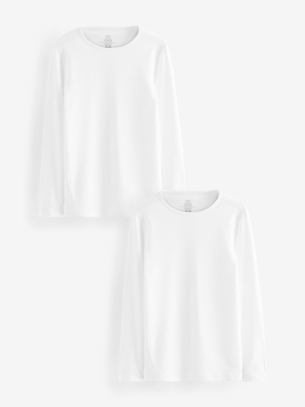 White Kind To Skin Long Sleeve T-Shirts 2 Pack (9mths-12yrs)