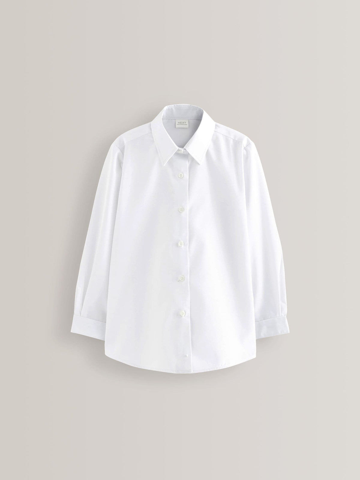 White Regular Fit 2 Pack Long Sleeve Formal School Shirts (3-18yrs)