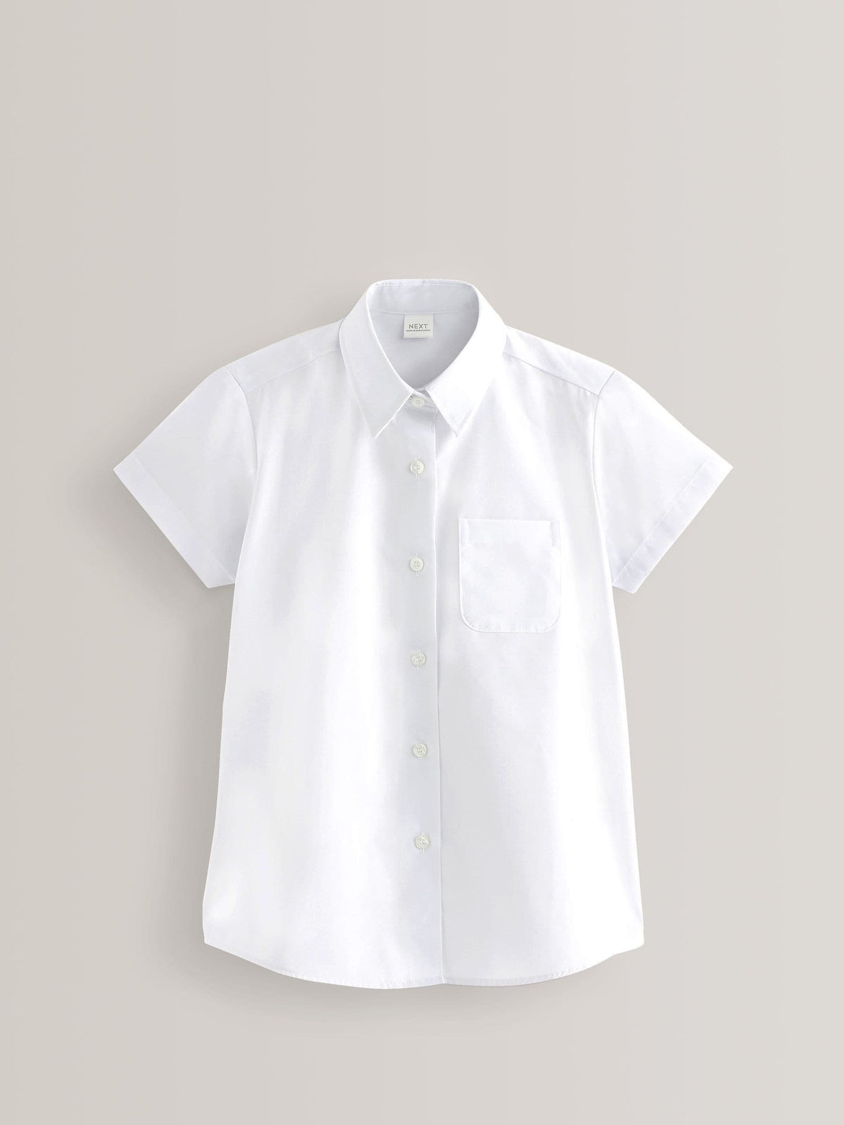 White Regular Fit 5 Pack Slim Fit Short Sleeve School Shirts (3-18yrs)