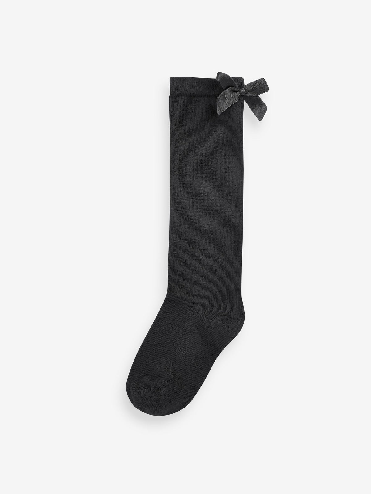 Black 2 Pack Cotton Rich Bow Knee High Socks