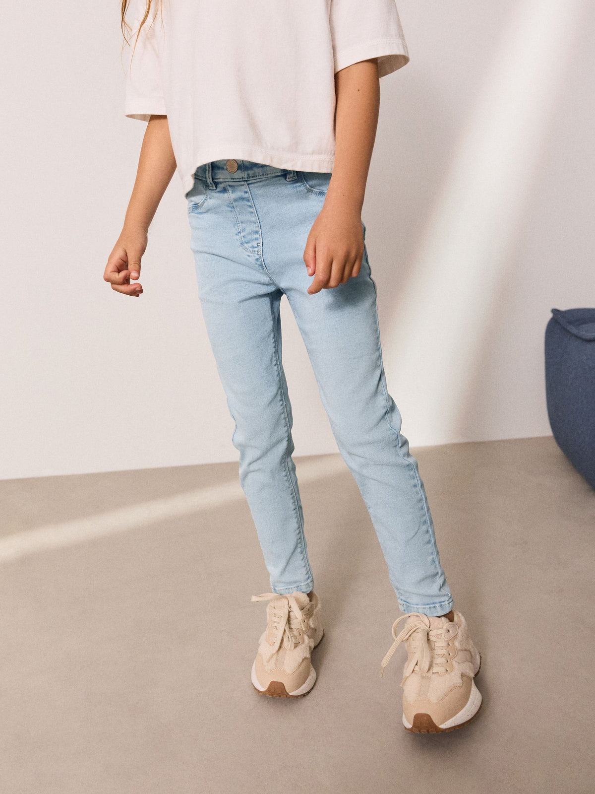 Light Blue Regular Length Stretch Jeggings (3-16yrs)