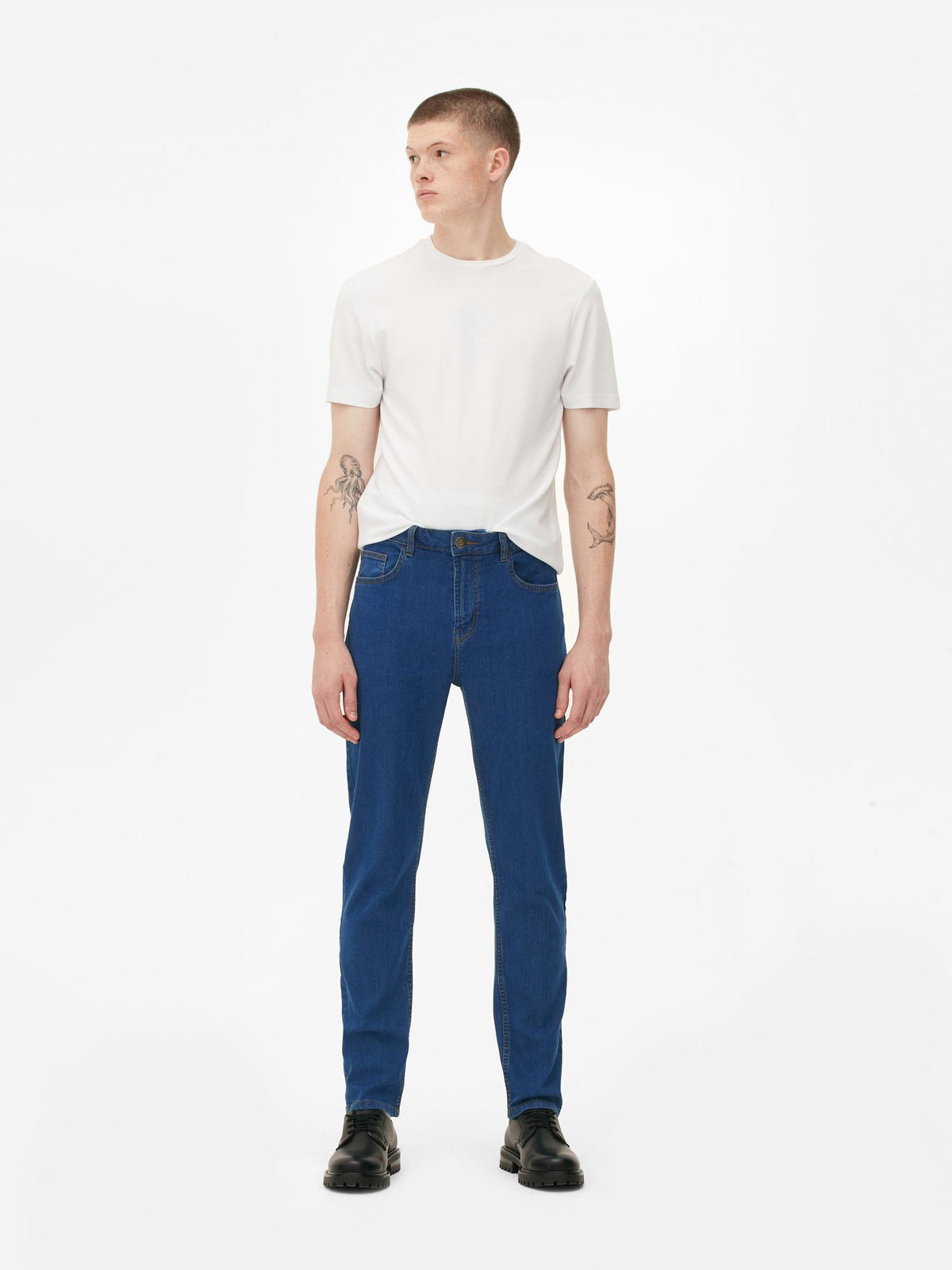 Mid-Rise Slim Fit Jeans - Mid Blue