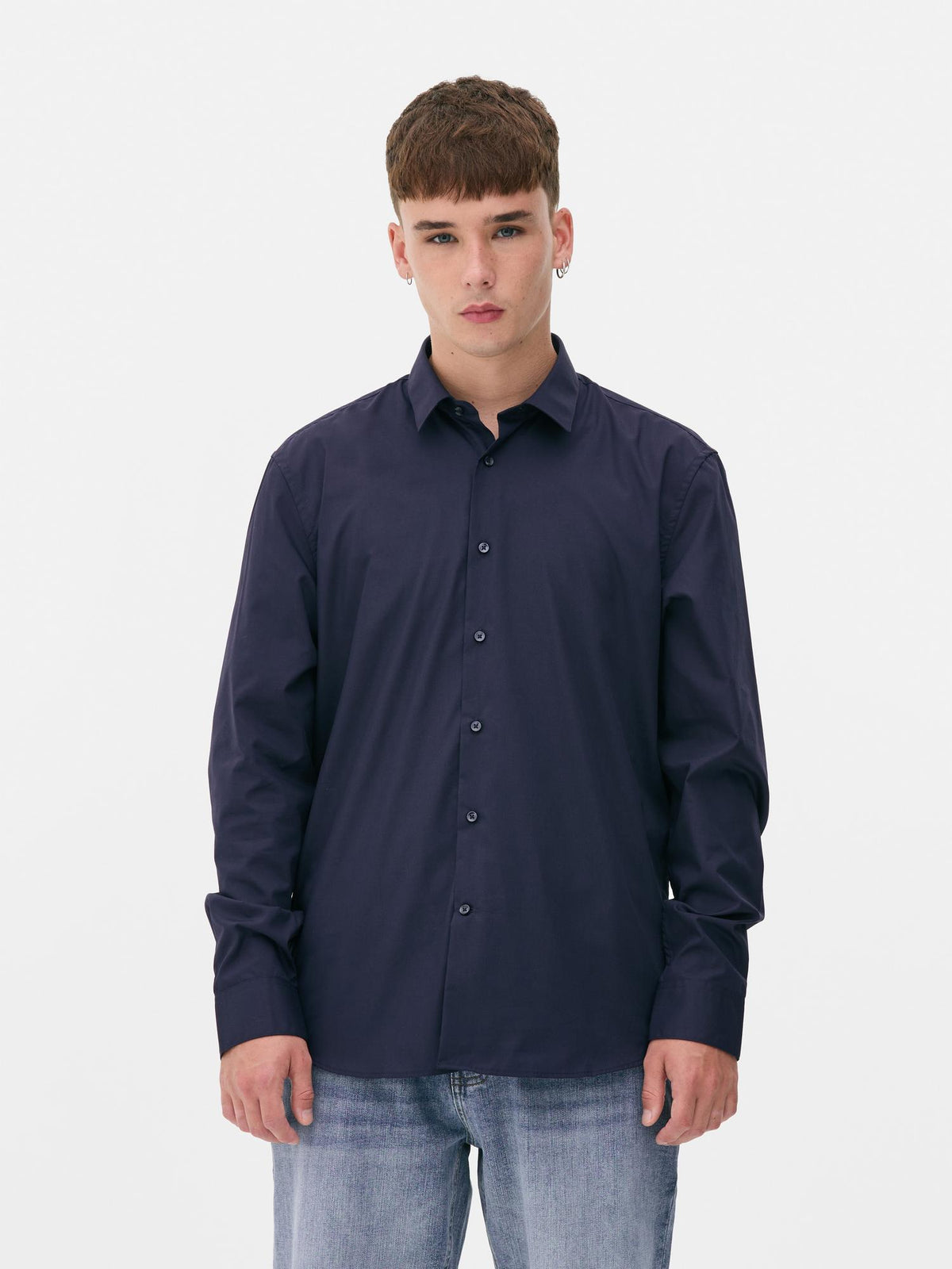 Regular Fit Long Sleeve Shirt - Navy