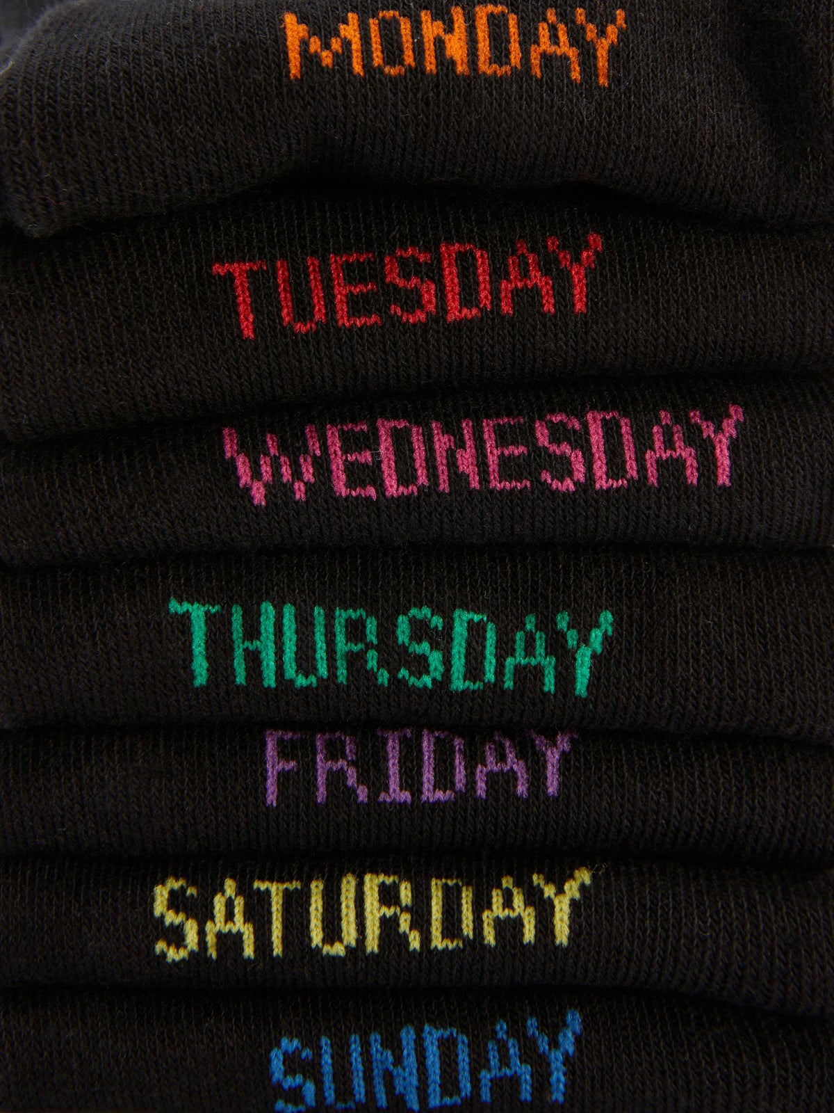 7pk Day of The Week Socks - Black