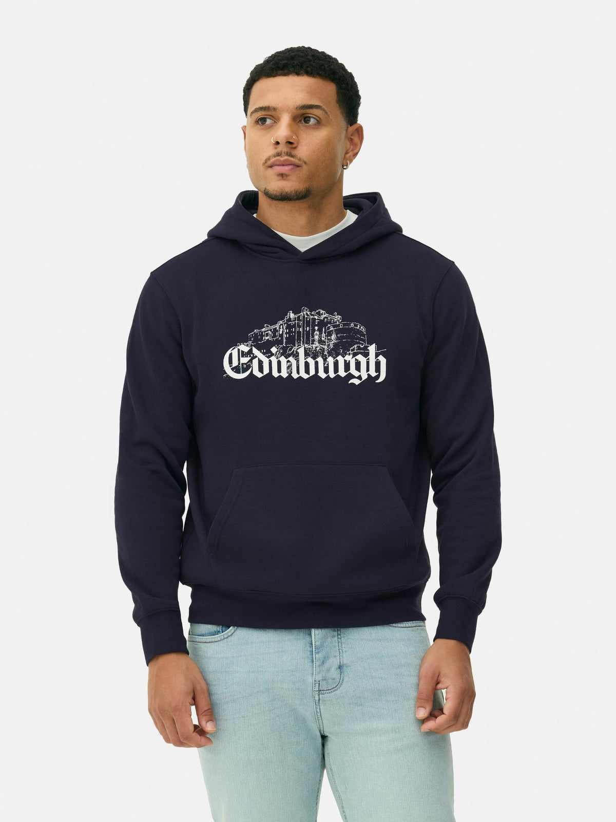 Edinburgh Print Hoodie - Navy