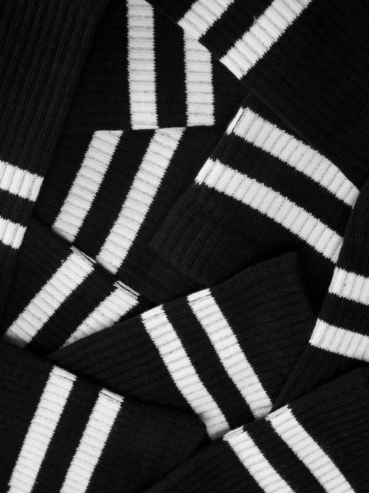 5pk Stripe Crew Socks - Black