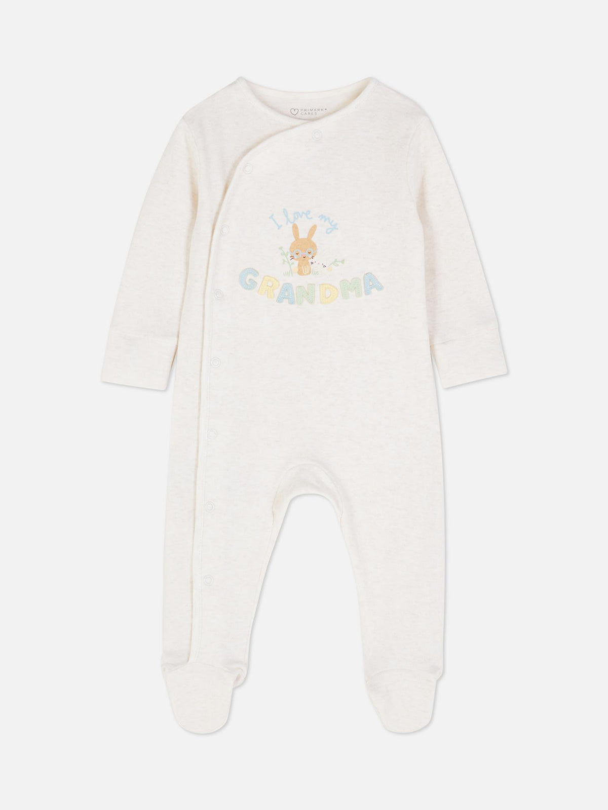 I Love My Grandma Newborn Wrap Sleepsuit - Oatmeal