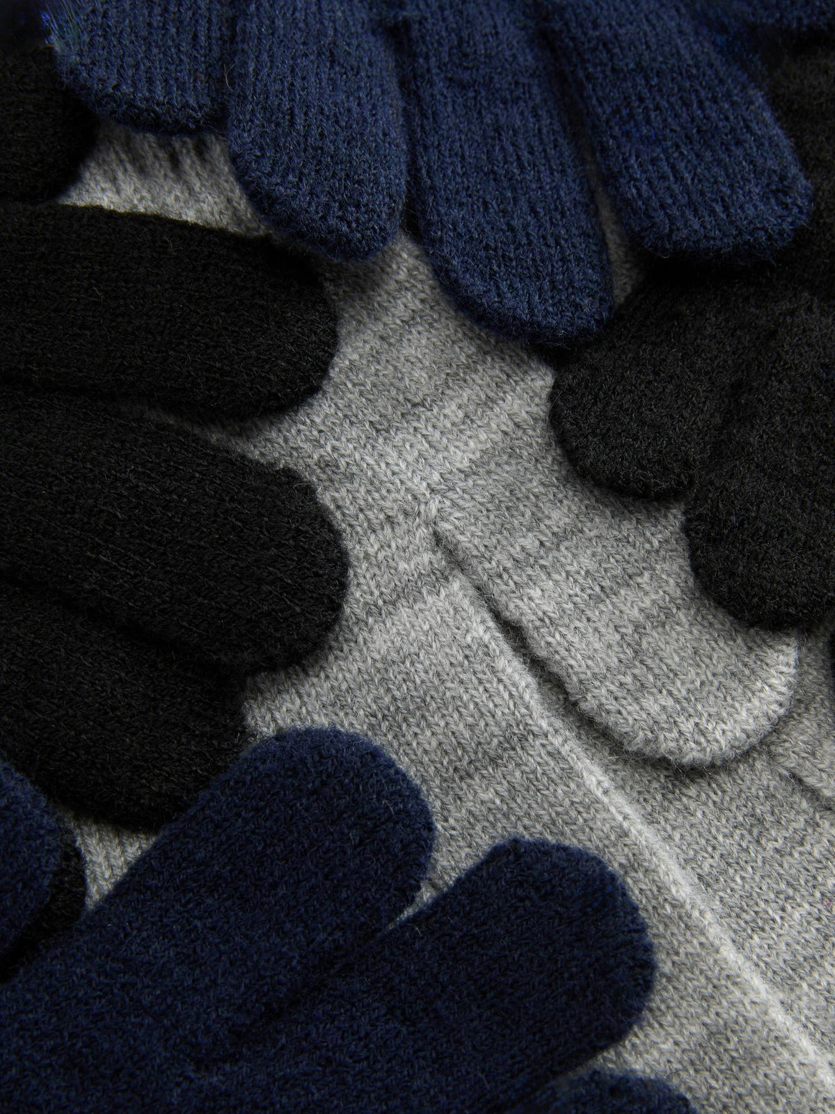 3pk Knitted Gloves - Black