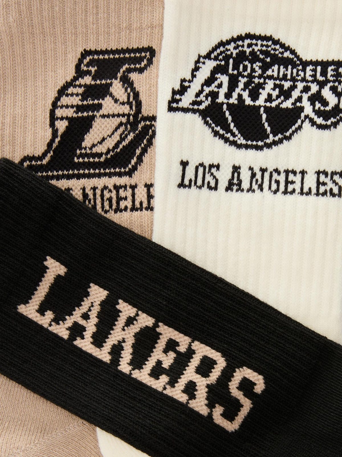 3pk NBA Los Angeles Lakers Crew Socks - Grey