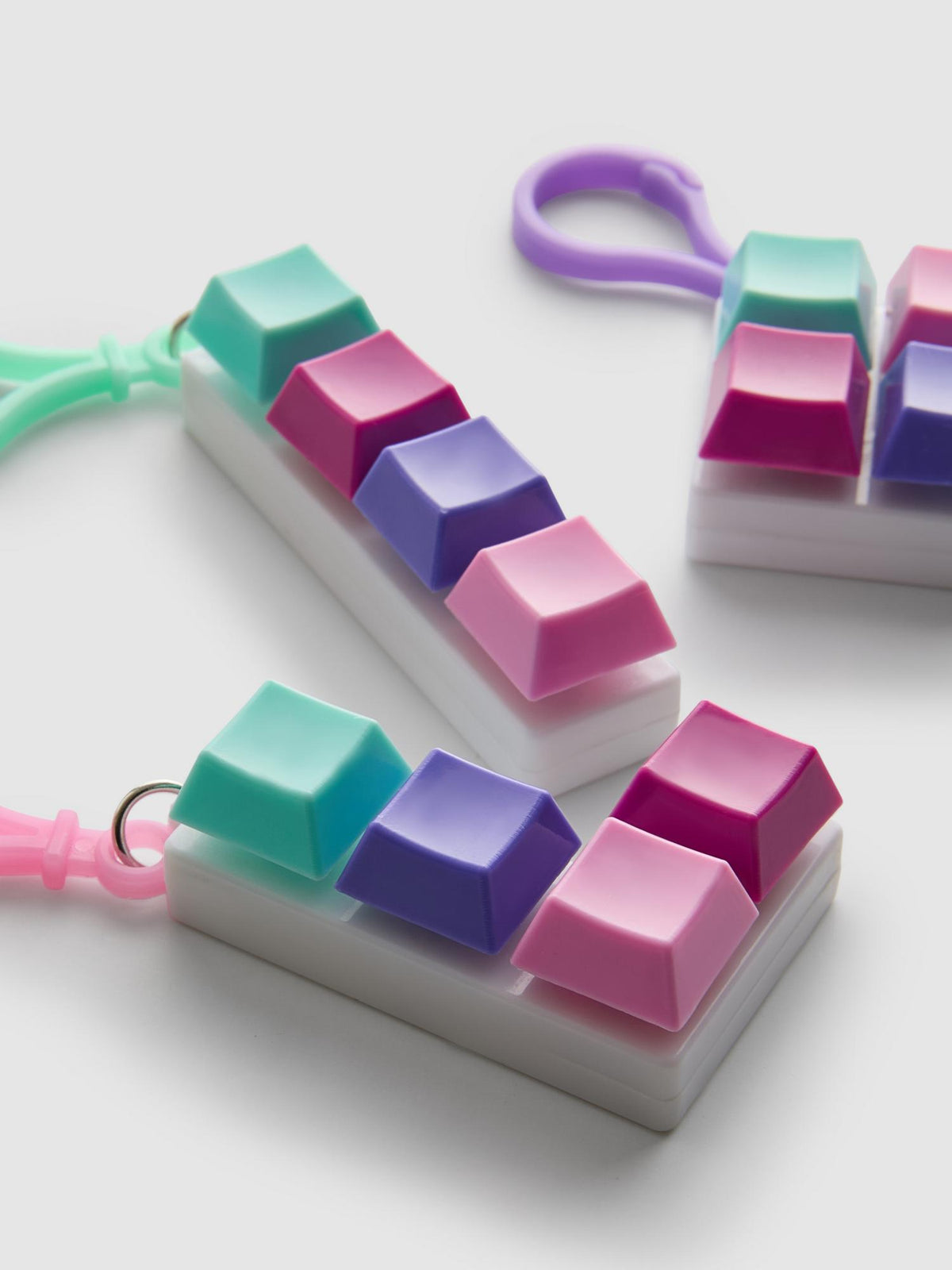 3pk Keyboard Keyring Fidget Toys - Multi