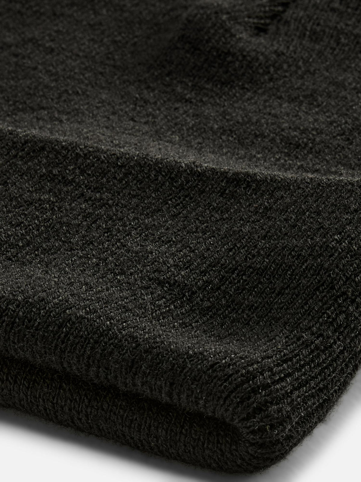 Deep Cuff Beanie Hat - Black