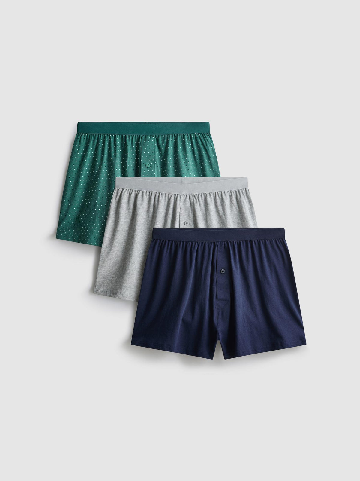 3pk Loose Fit Boxer Shorts - Teal