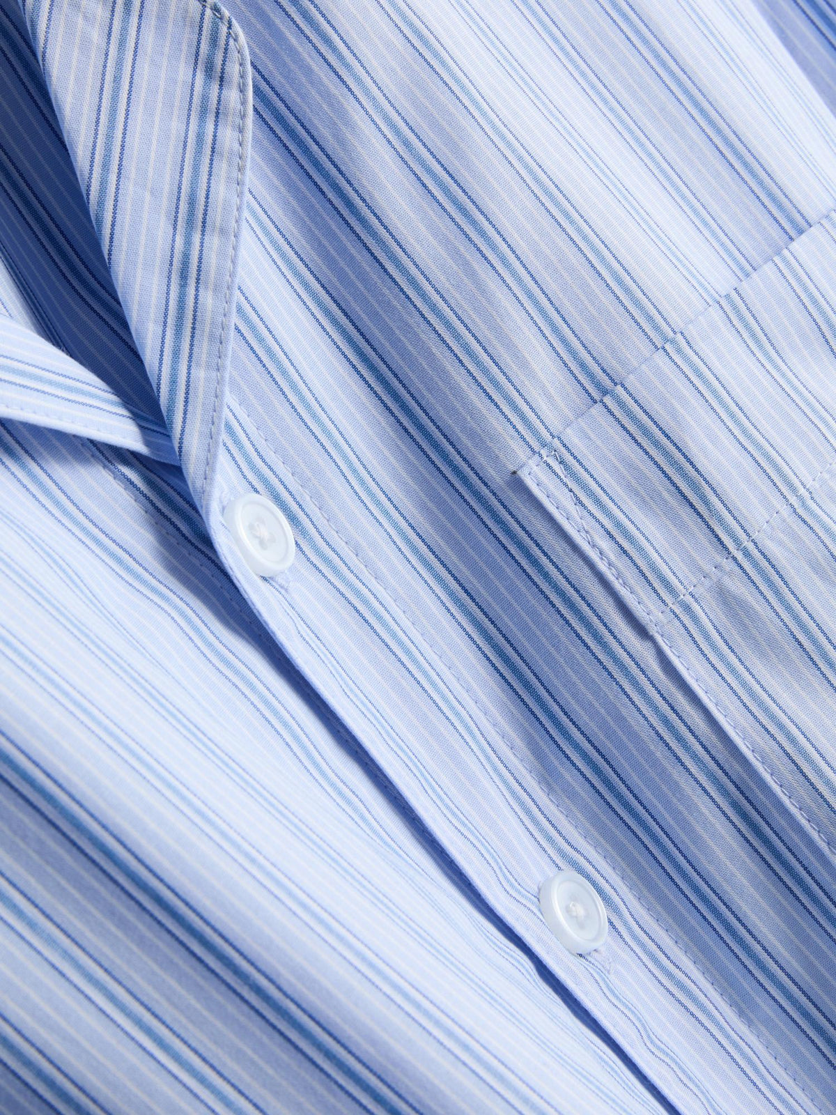 Striped Long Sleeve Pyjama Set - Light Blue