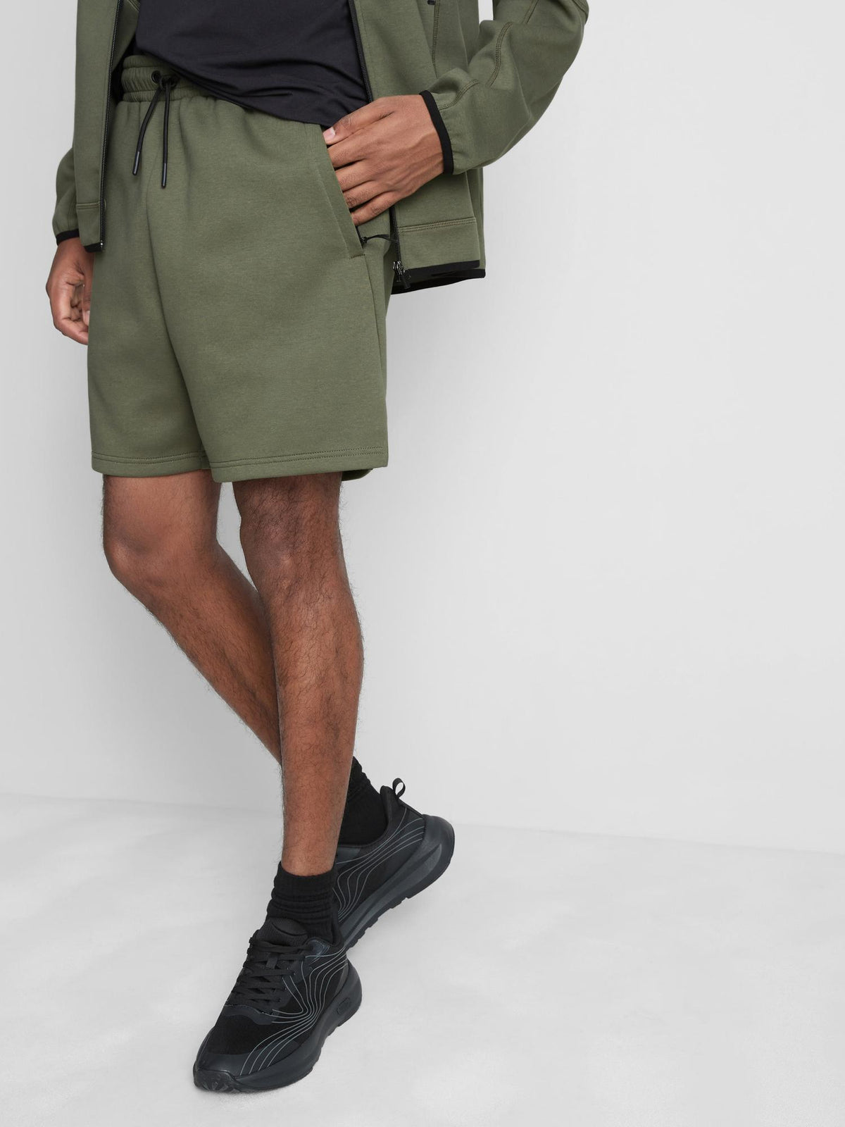 Drawstring Gym Shorts - Khaki