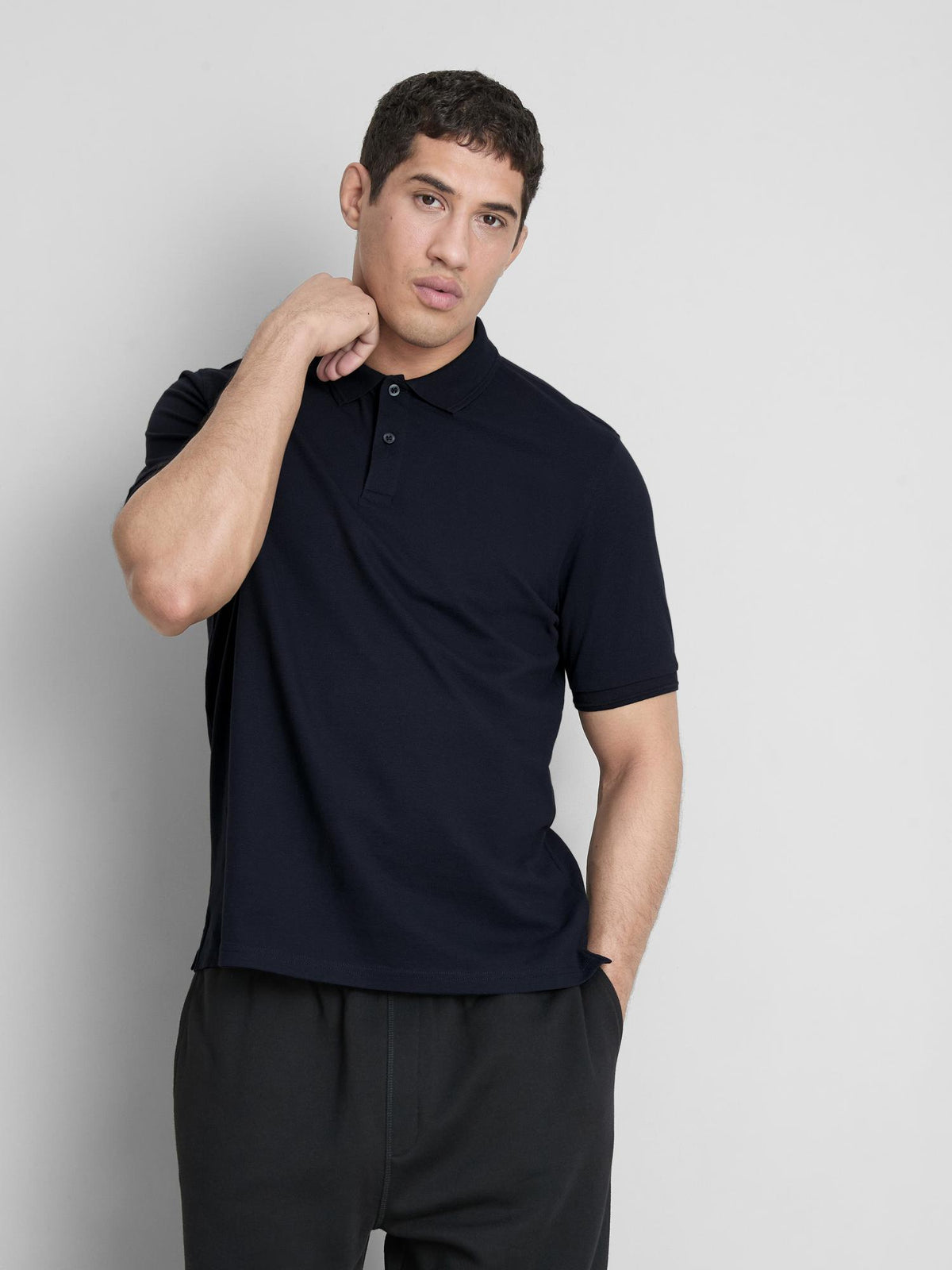 Short Sleeve Essential Polo Shirt - Navy