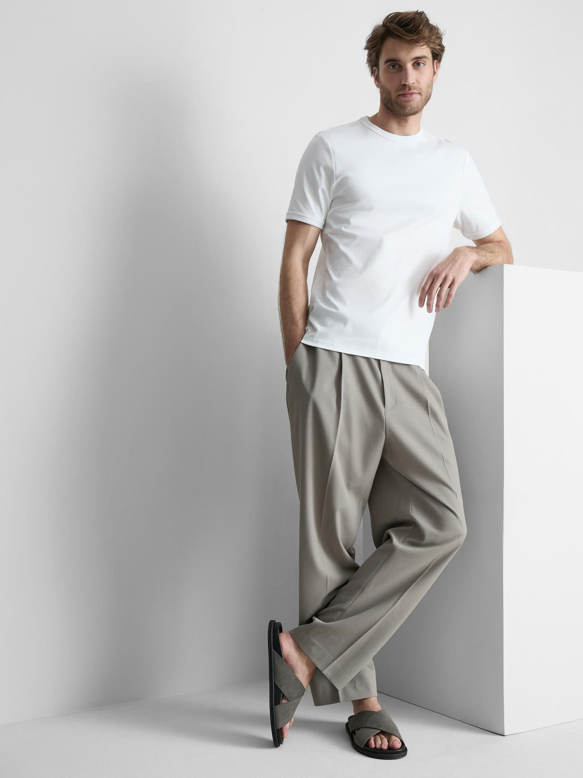 The Edit Mercerized Slim Fit T-Shirt - White