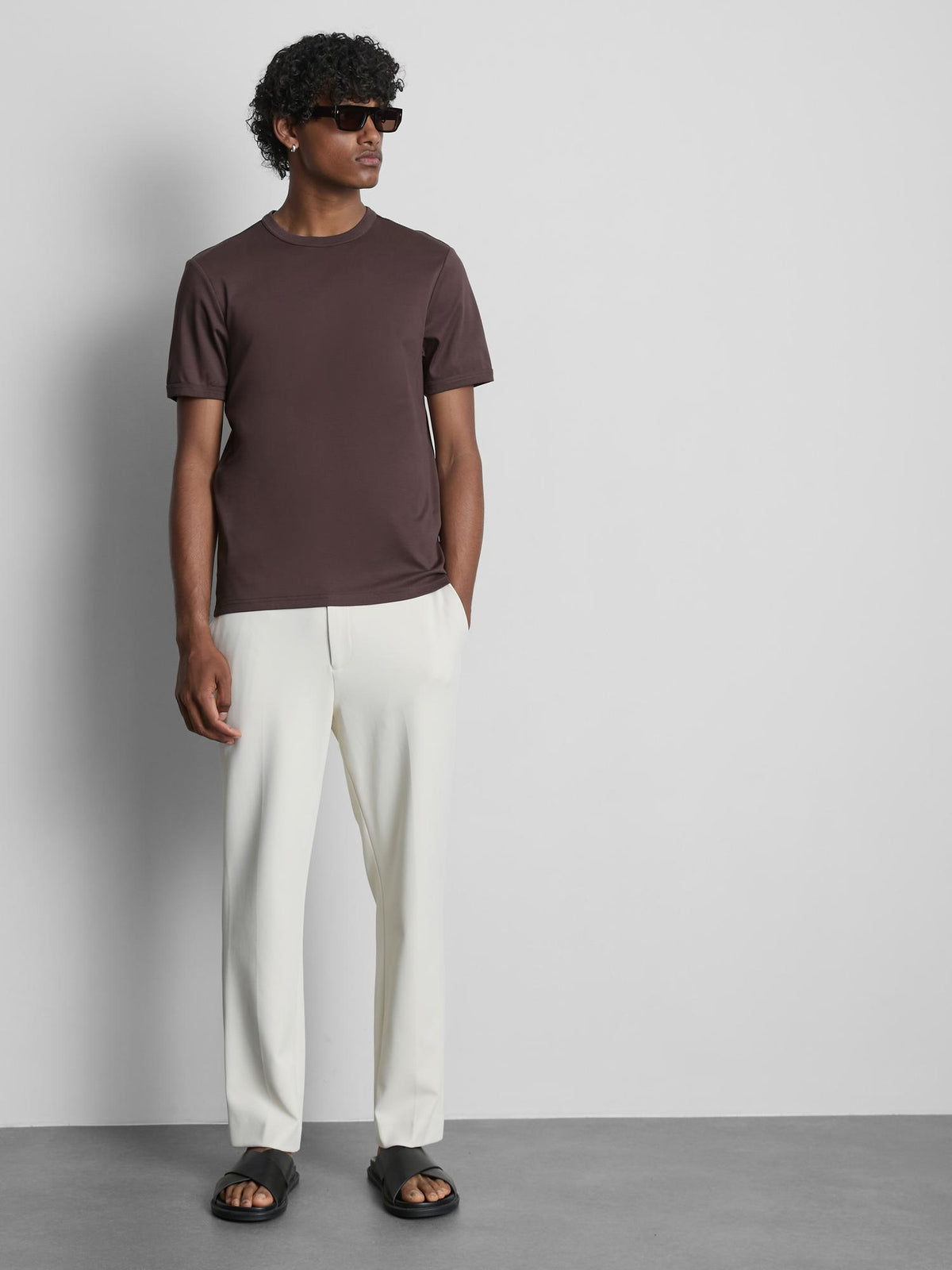 The Edit Slim Fit Cotton T-Shirt - Light Purple