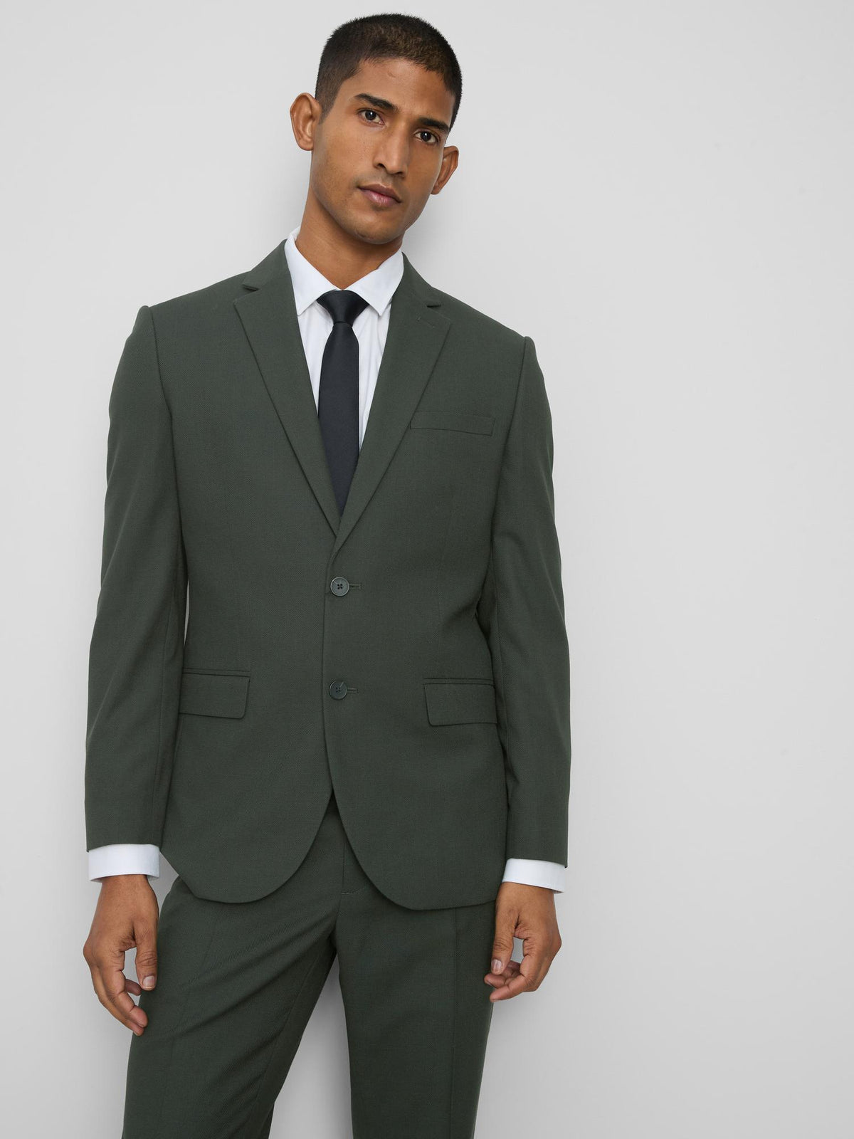 Slim Fit Suit Jacket - Olive